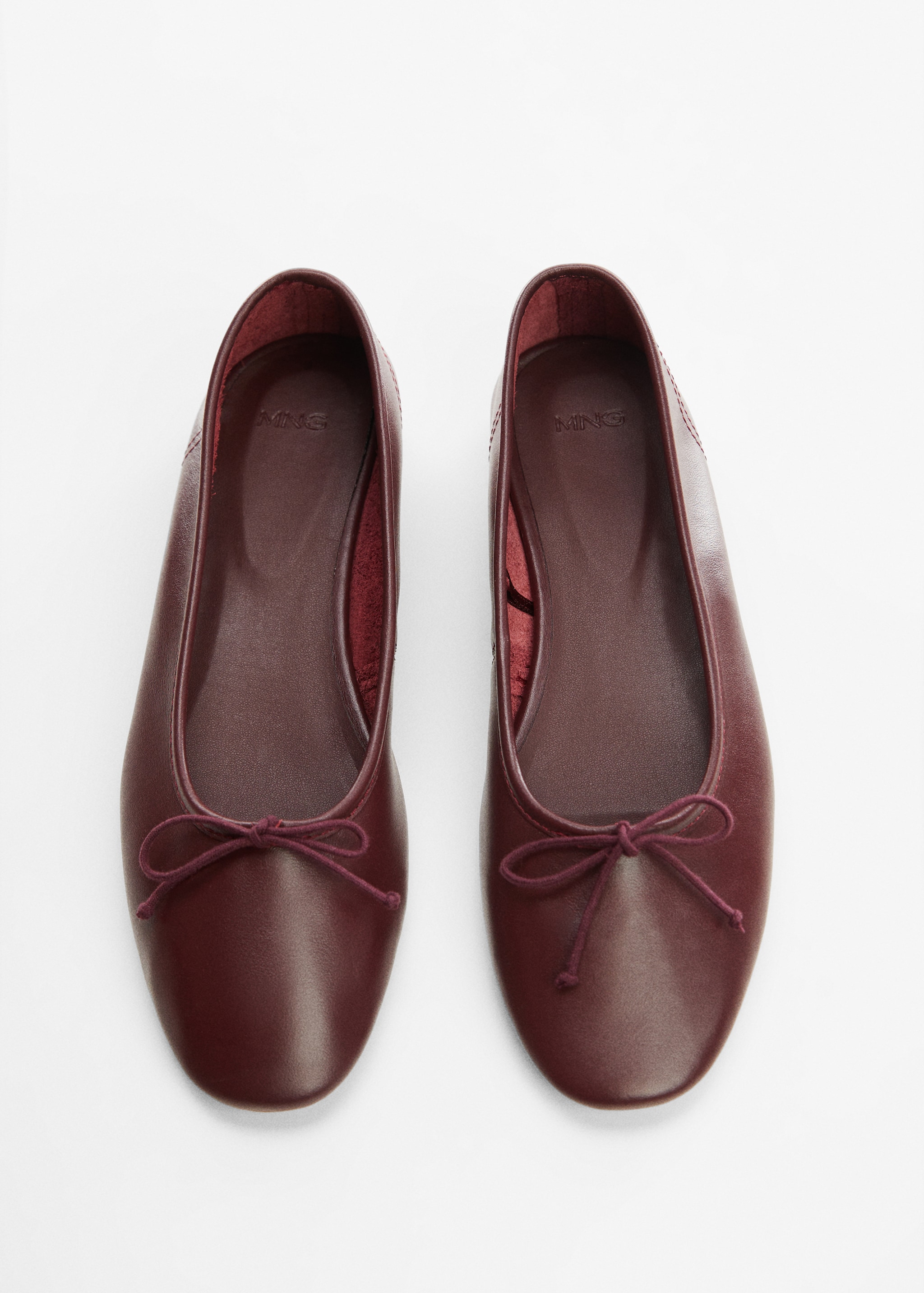 Leather ballet flats with bow MANGO Nigeria