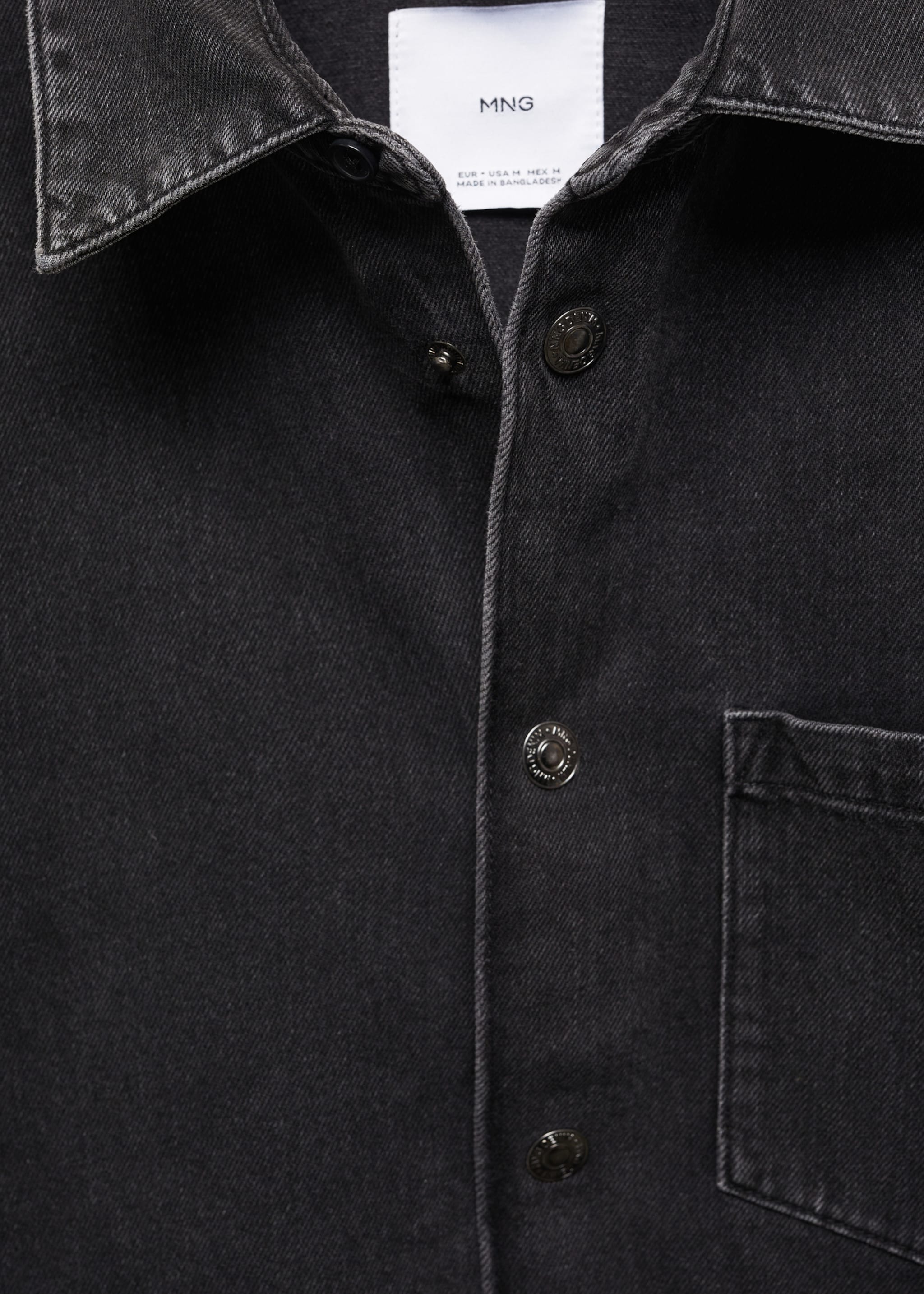 Sobrecamisa vaquera bolsillo - Detalle del artículo 8, Denim negro. Ref: 67060619-00.