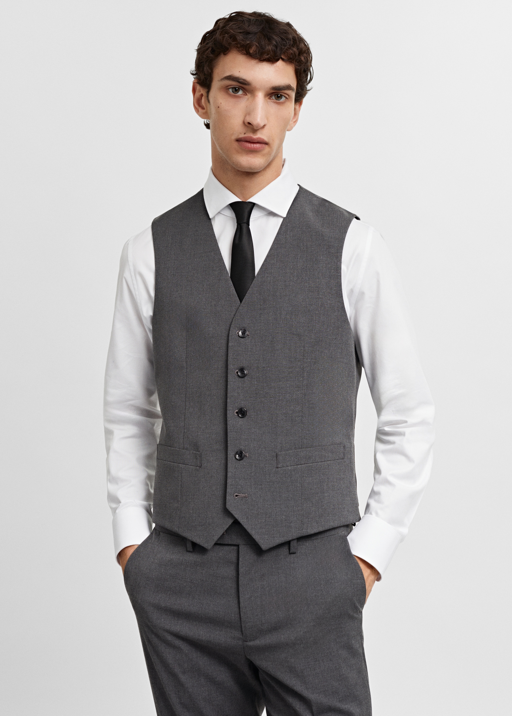 Slim-fit suit waistcoat Men MANGO Vietnam - Main Image