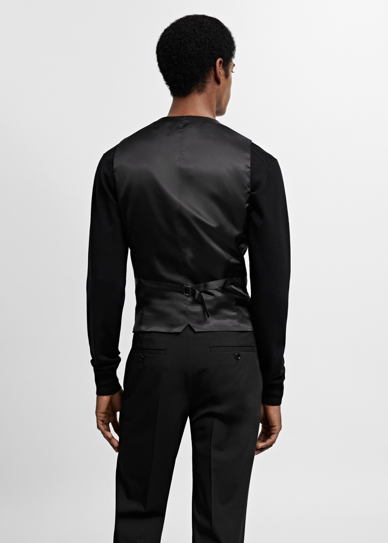 Super slim-fit stretch-fabric suit vest - Reverse of the article
