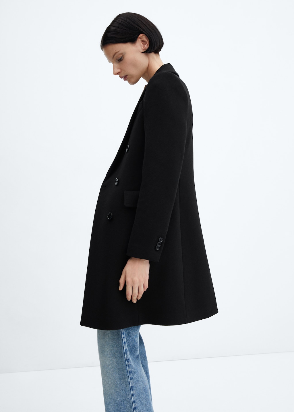 Double-breasted wool coat - Women | MANGO Japan Double-breasted wool coat - Women | MANGO Japan