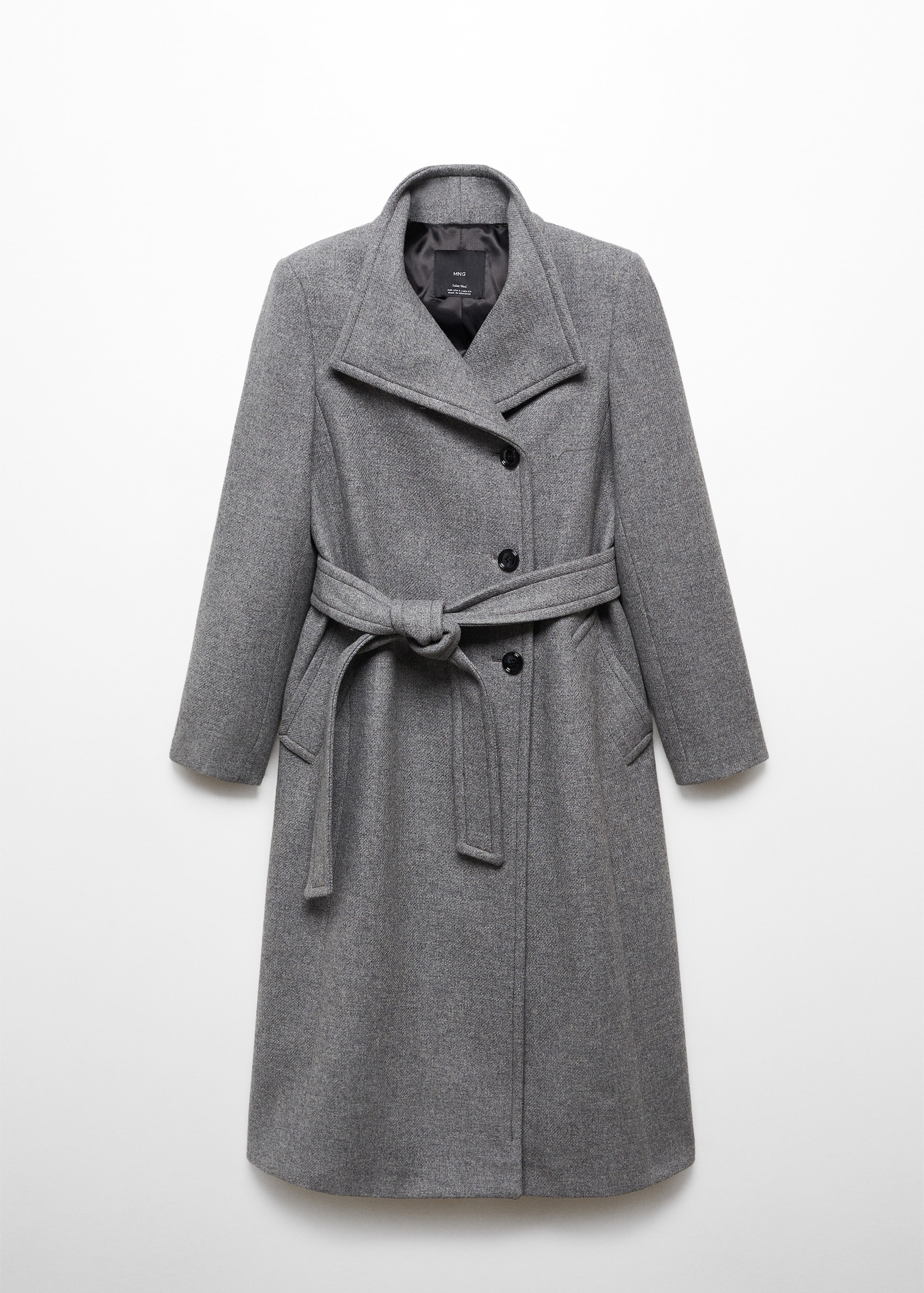 Mantel aus Manteco Wolle mit Gürtel - Artikel ohne Model