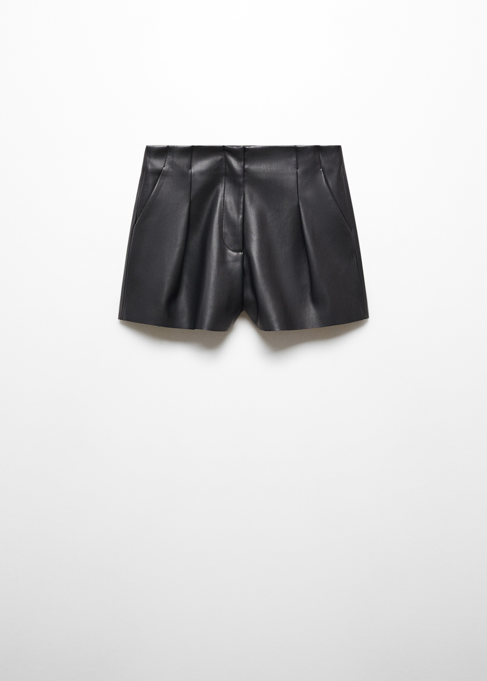 Bundfalten-Shorts mit Leder-Effekt - Artikel ohne Model