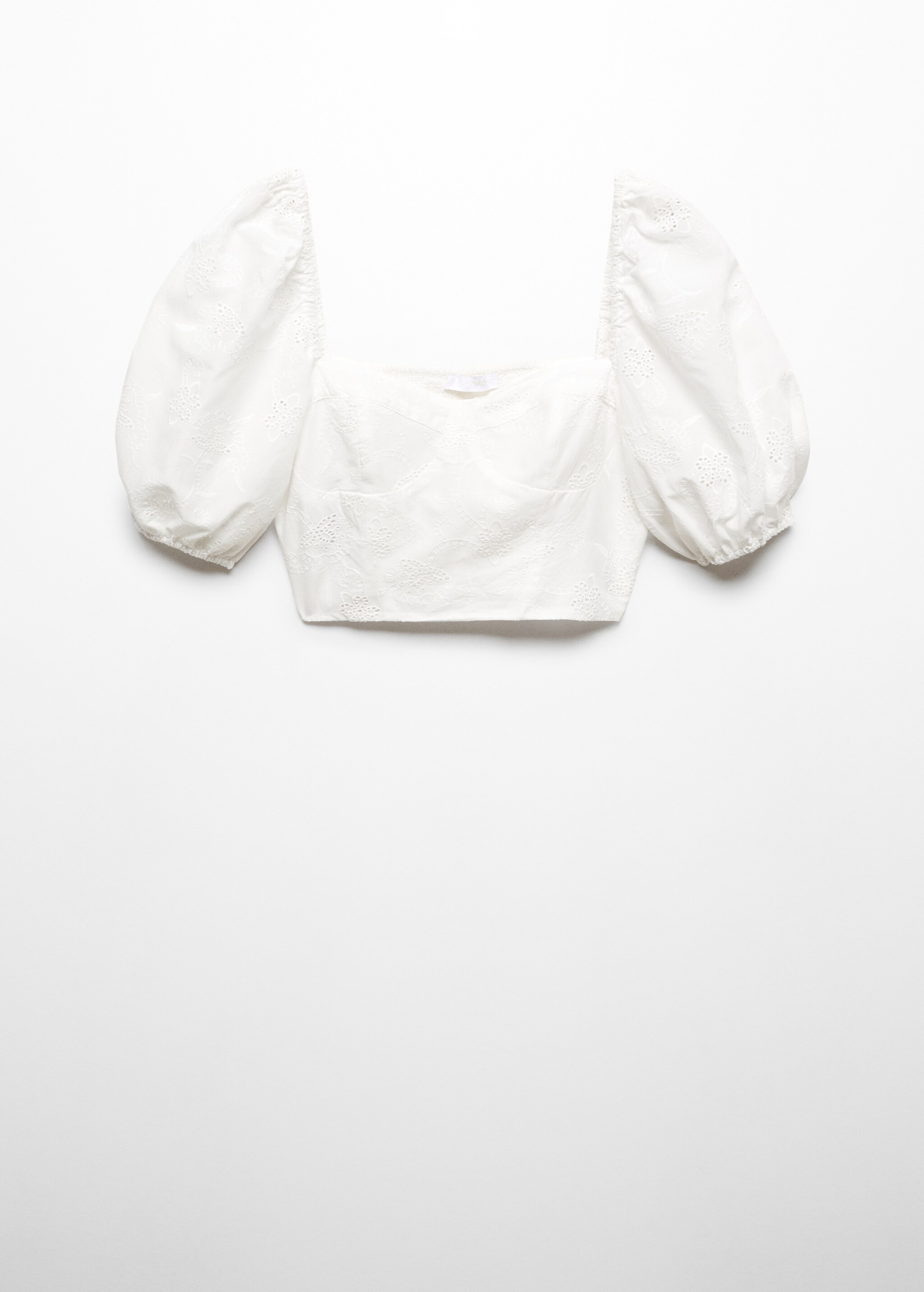 Укороченная блузка с рукавами-фонариками - Изделие без модели
