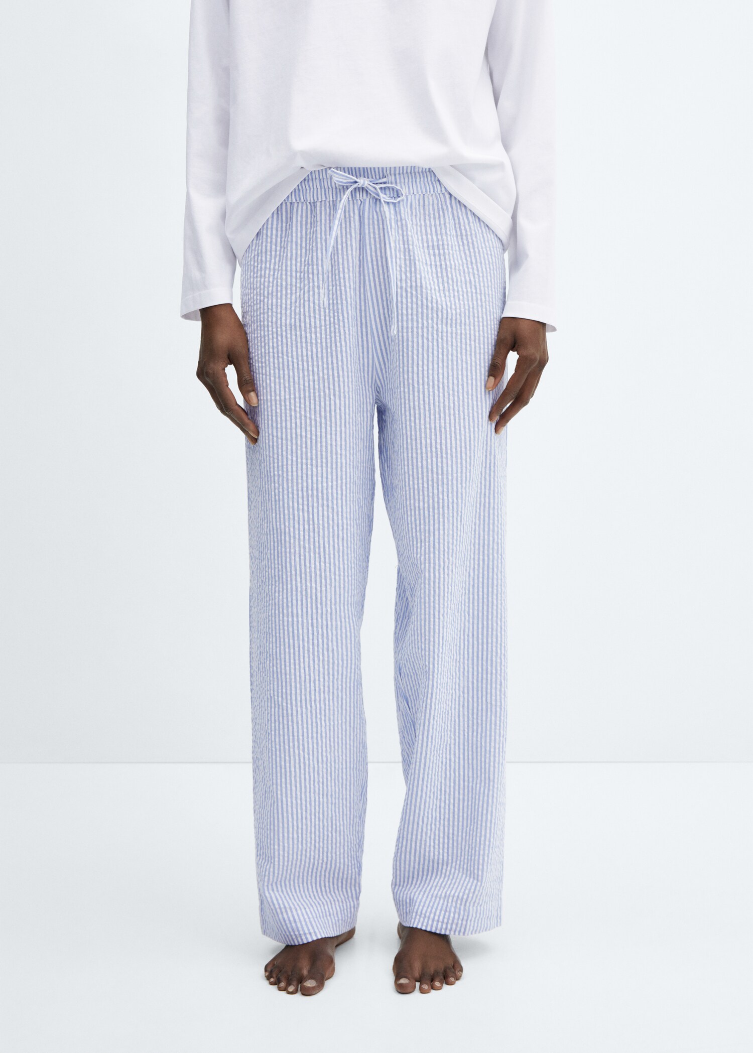 Two-piece striped cotton pyjamas - Details of the article 6