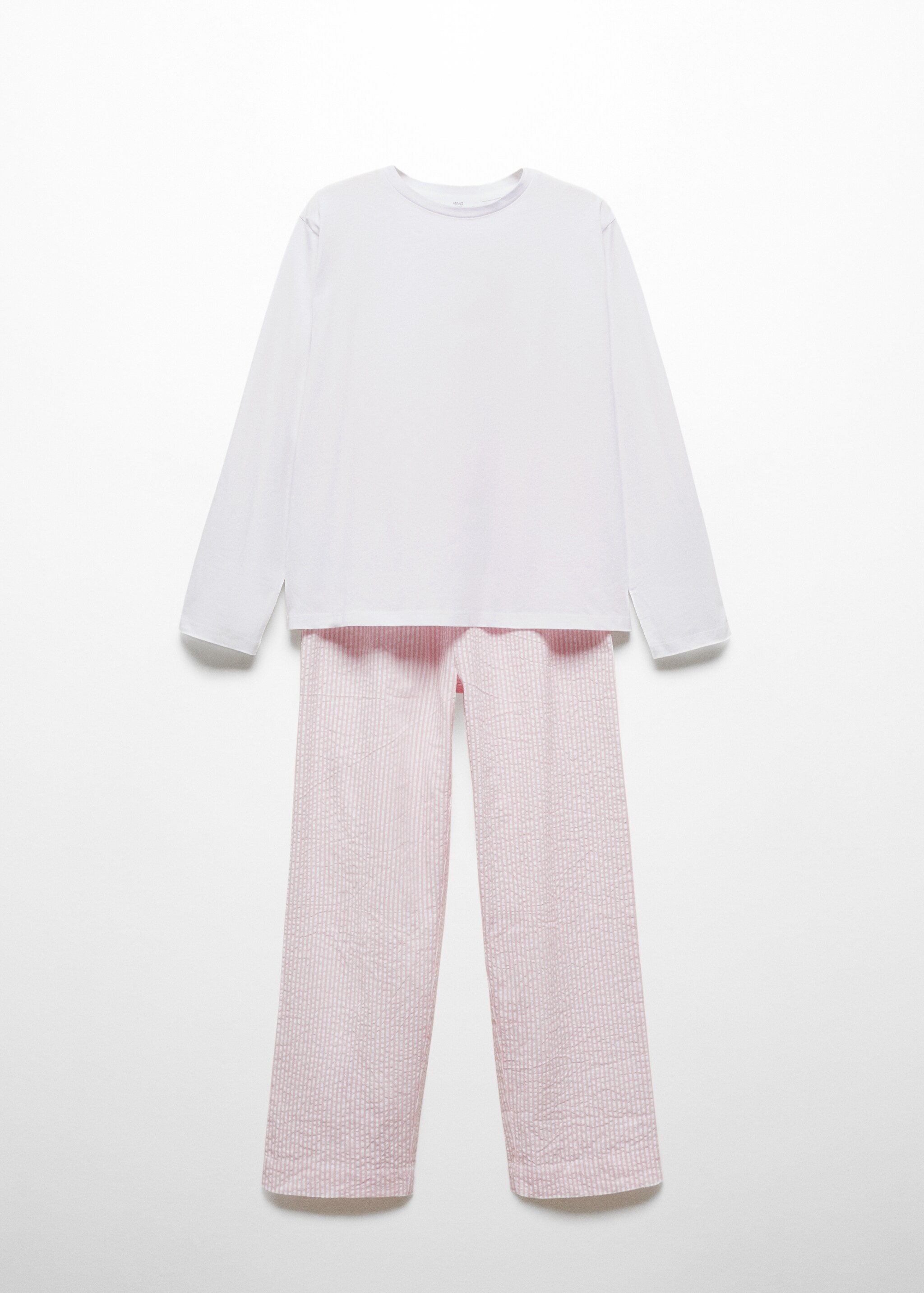 Хлопковая пижама из двух частей в полоску - Изделие без модели