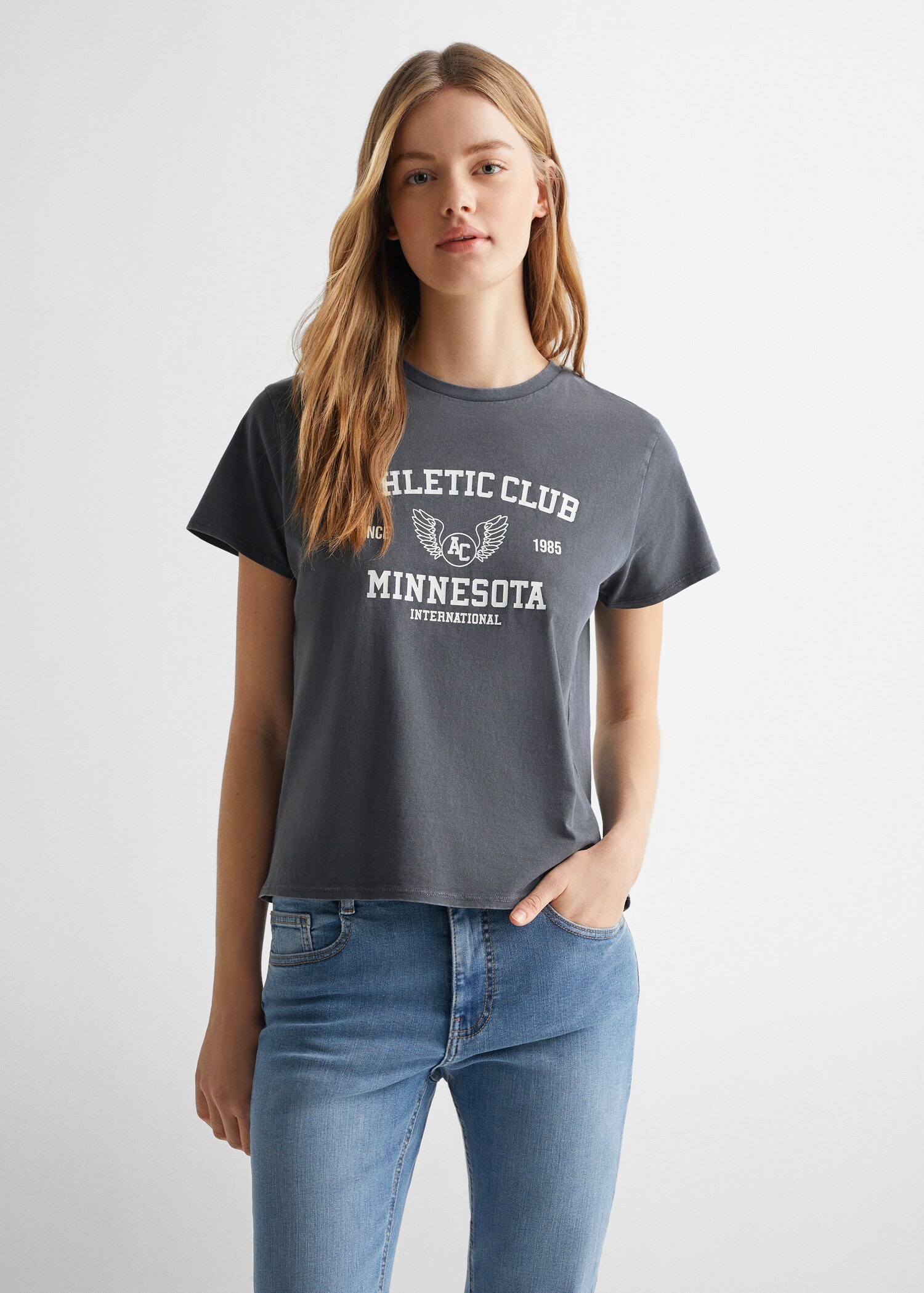 Message cotton T-shirt - Medium plane