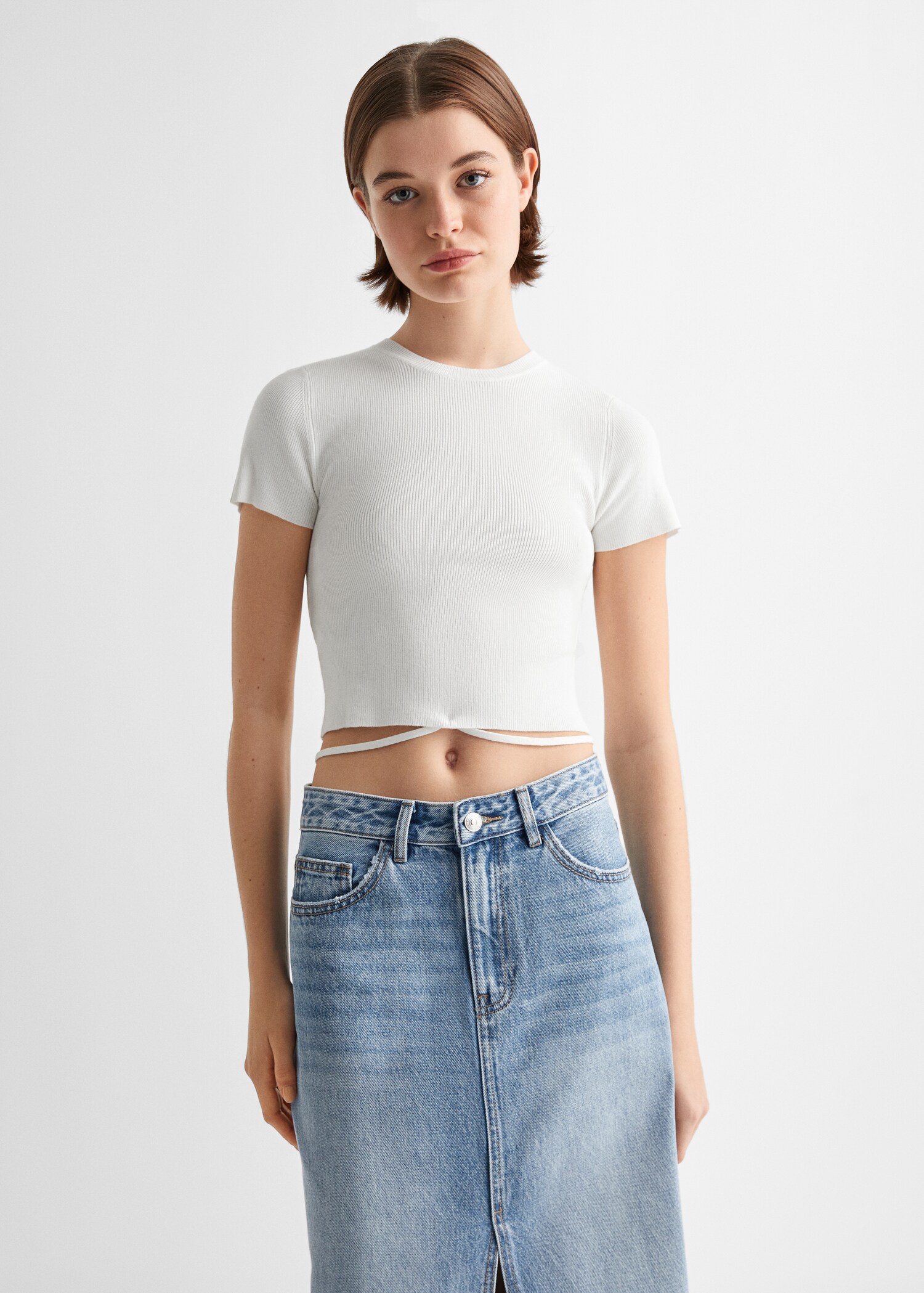 T-shirt maille nœud - Plan moyen