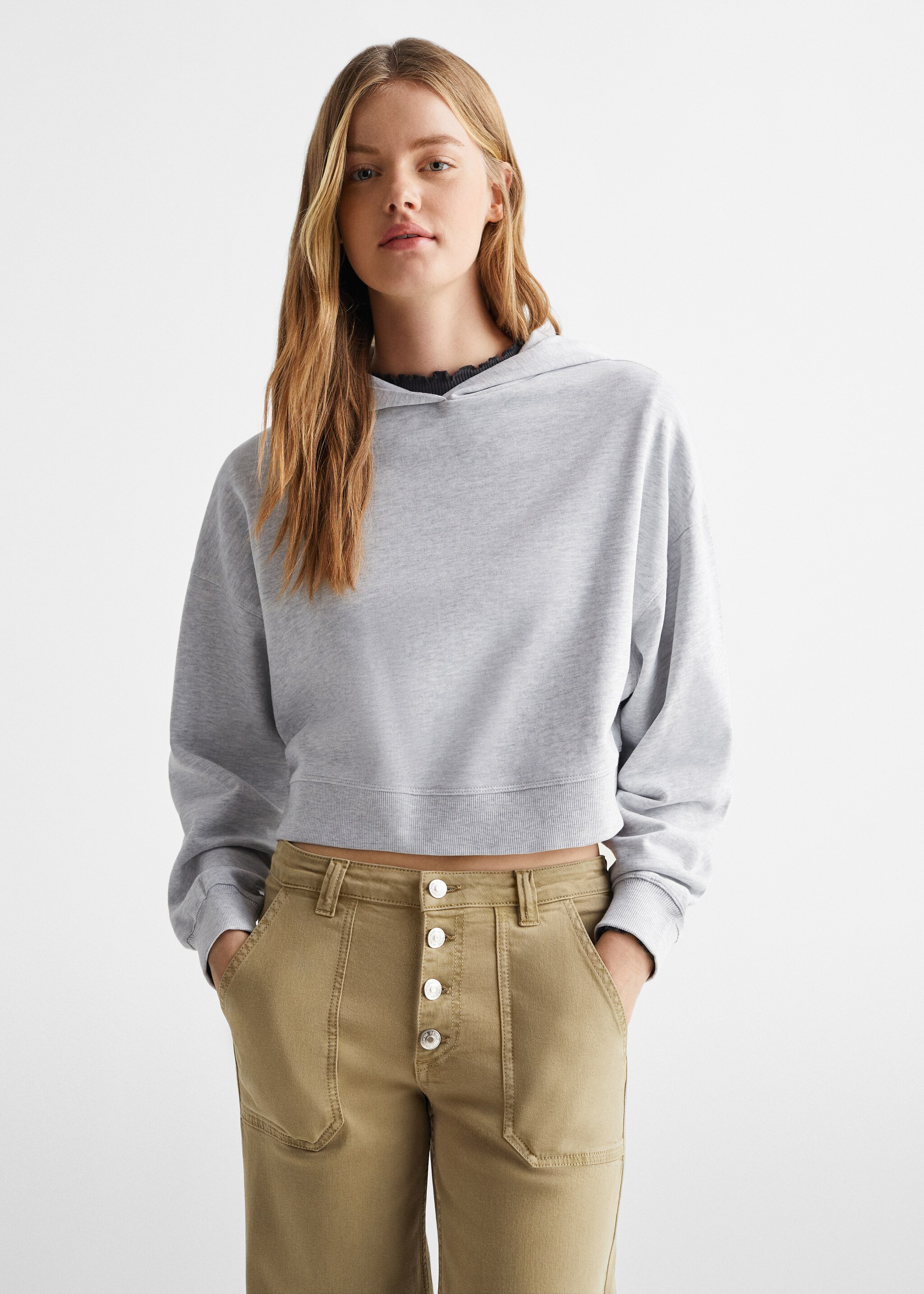 Cropped cotton sweatshirt - Medium plane