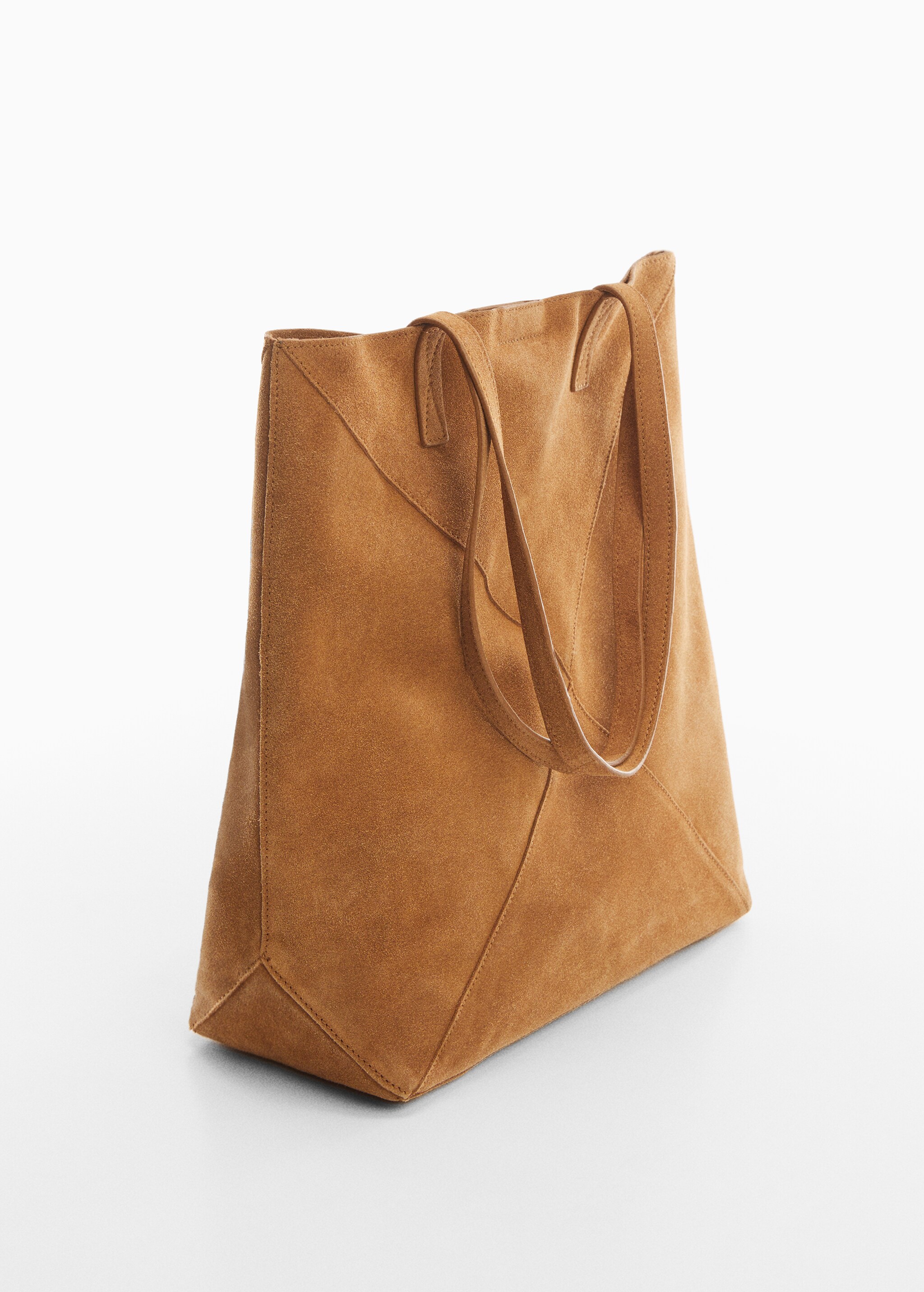 Leather shopper bag - Medium plane
