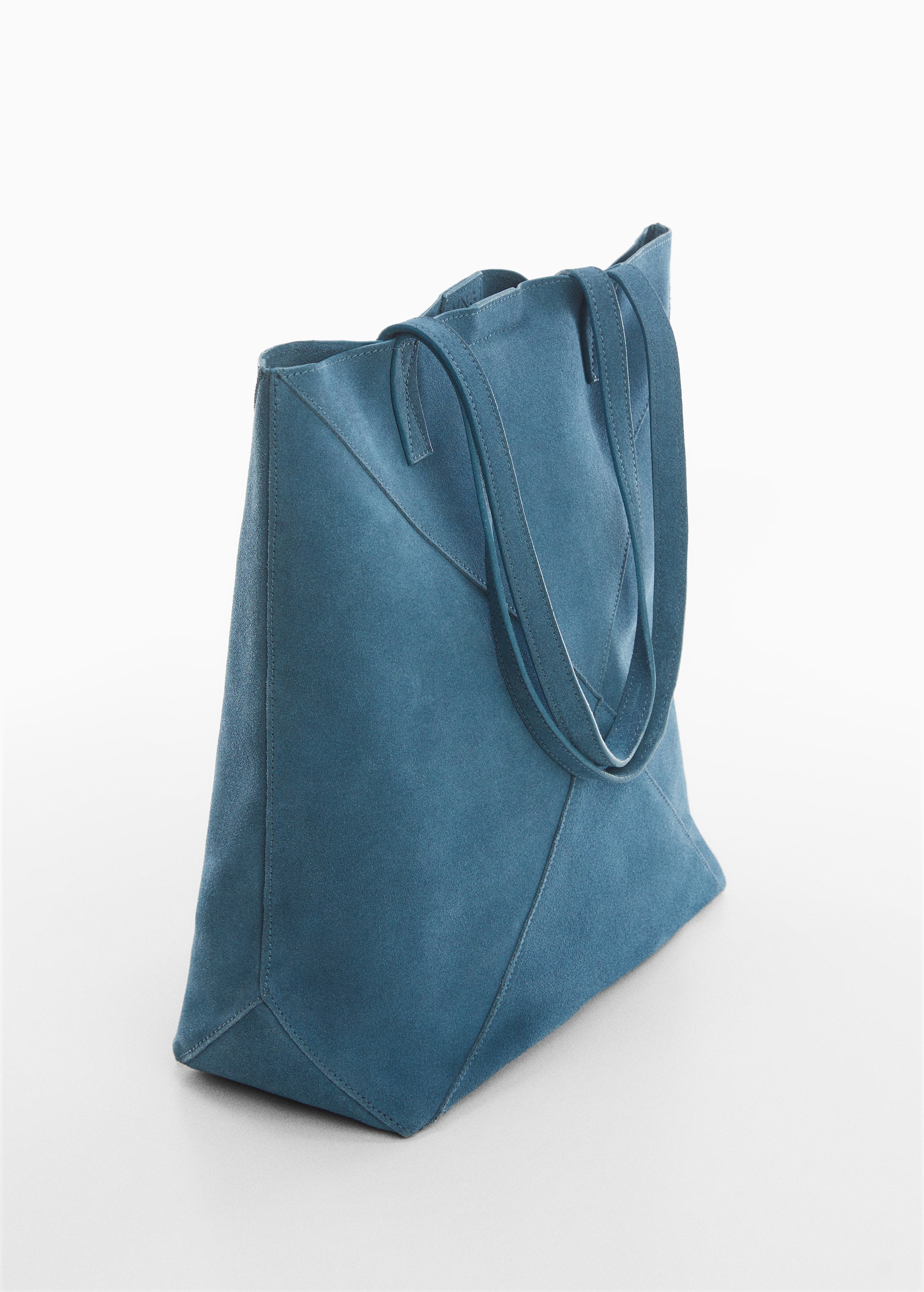 Leather shopper bag - Medium plane