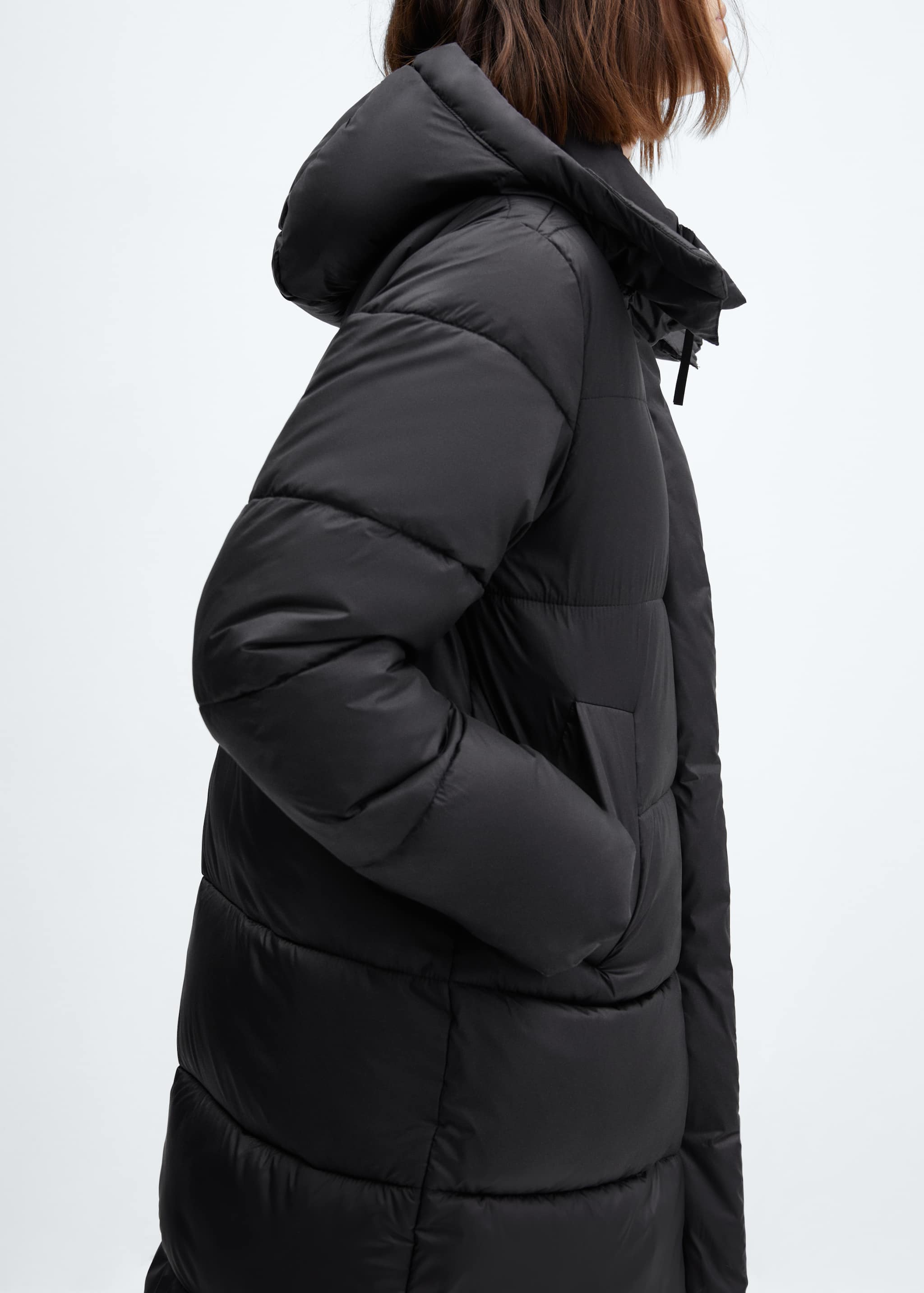 Detachable hood quilted coat - Details of the article 6