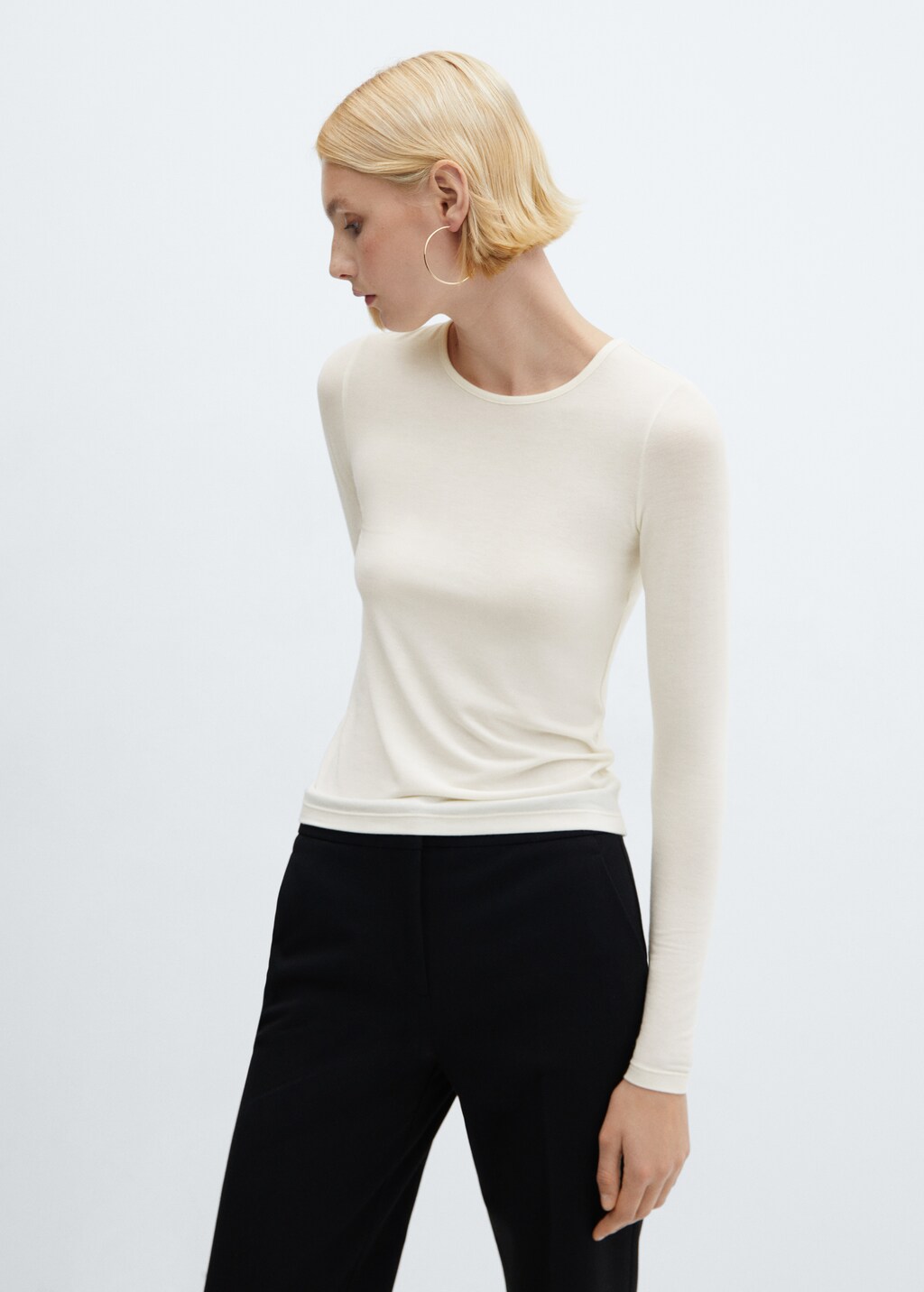 Strick-T-Shirt mit Rundhals - Damen | MANGO Liechtenstein