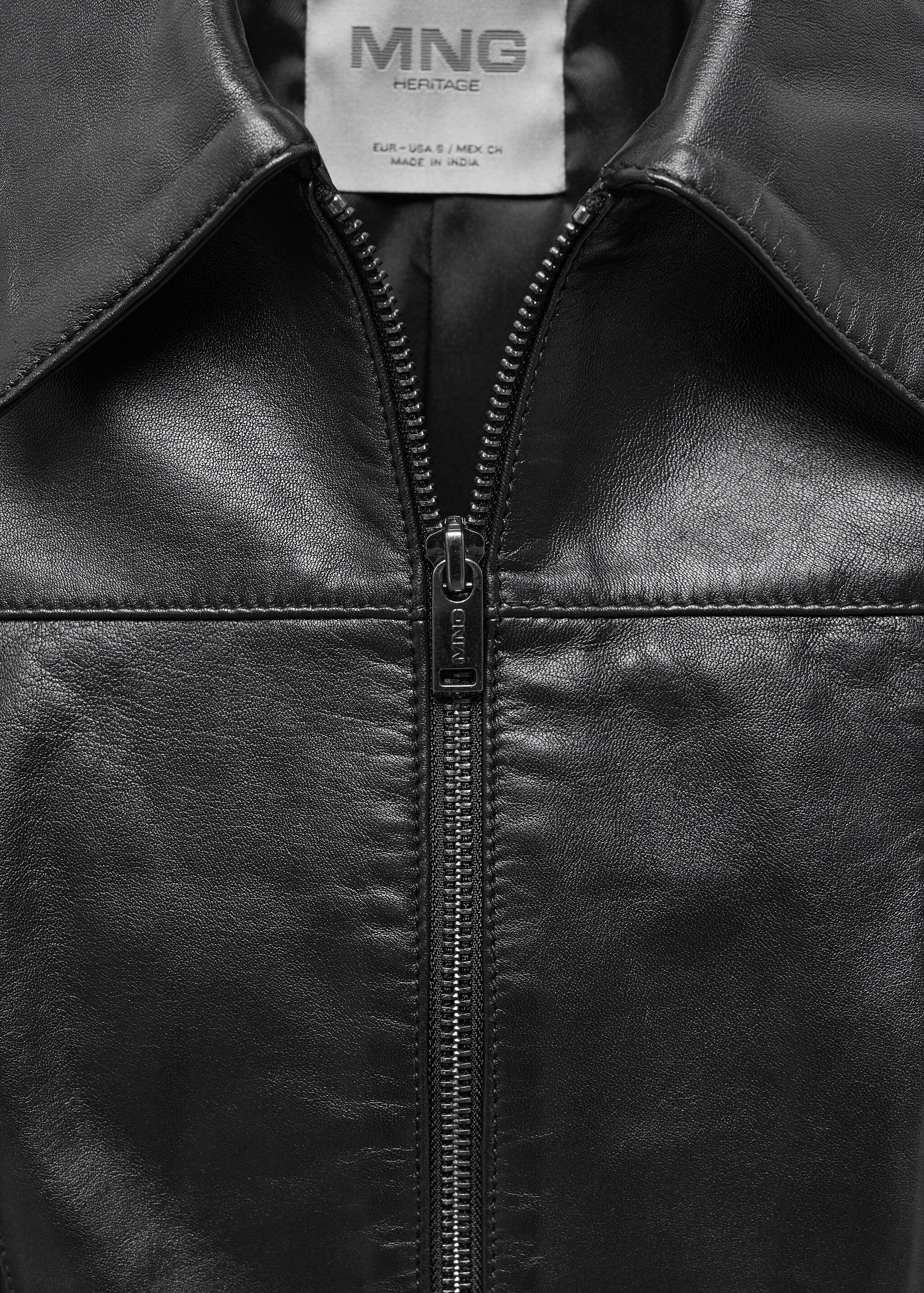 100% leather fitted jacket - Details of the article 8