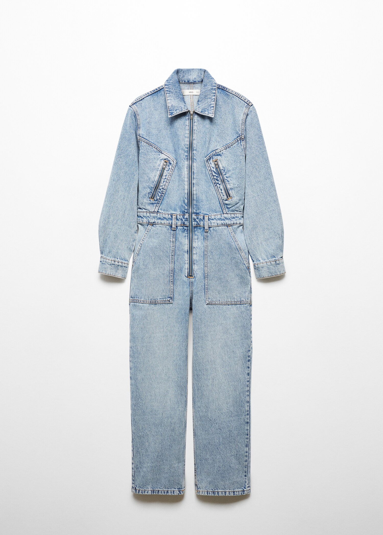 Denim jumpsuit with zipper - Article without model