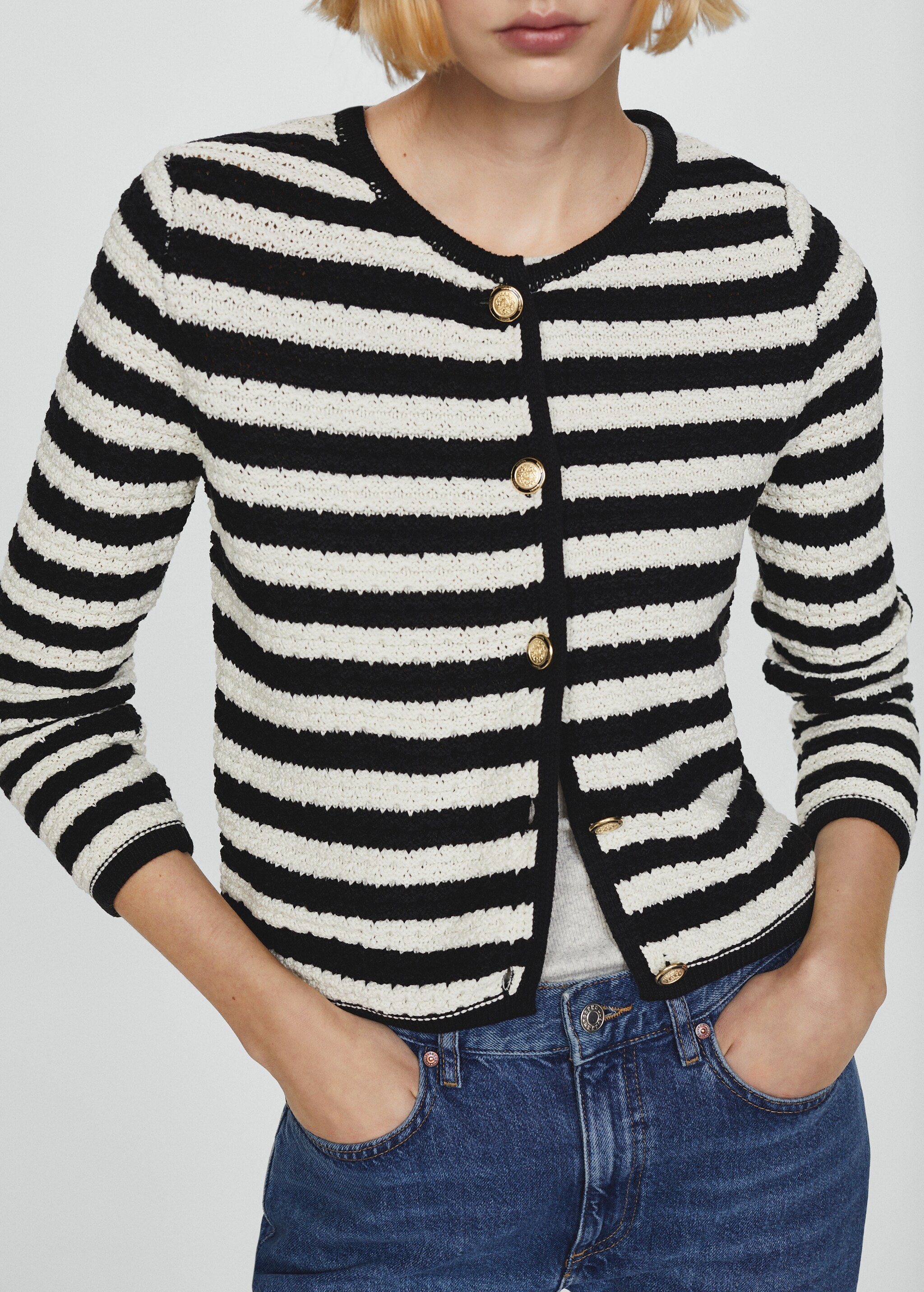 Striped cardigan with jewel buttons - Details of the article 6