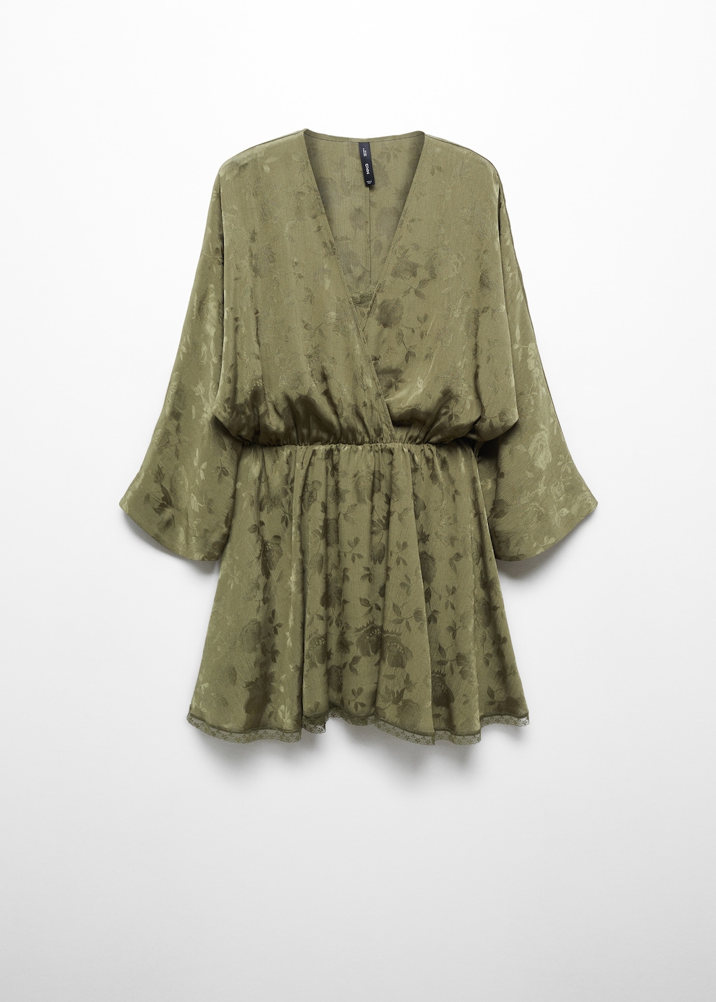 Satin floral jacquard dress