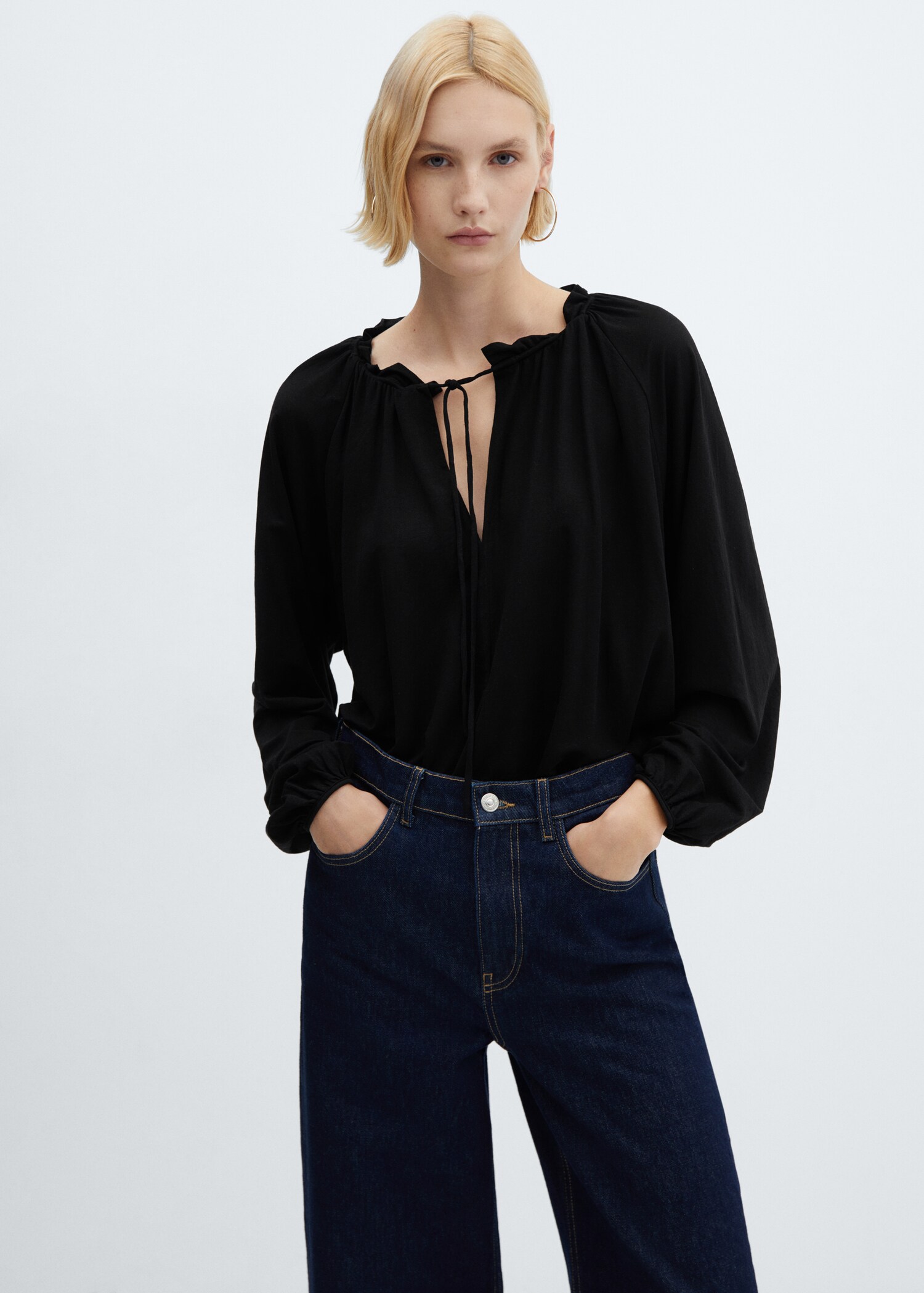 Puffed sleeves blouse - Medium plane