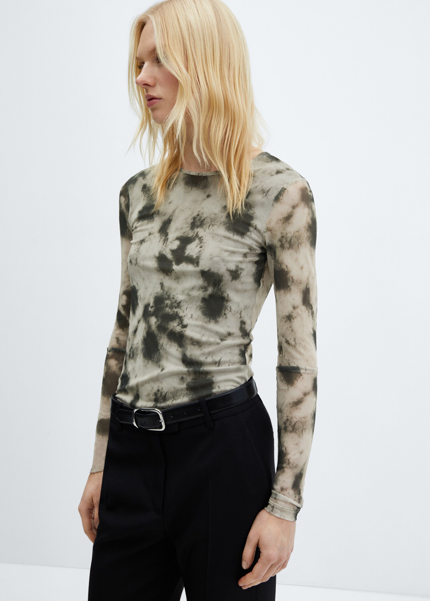 Printed mesh t-shirt - Medium plane