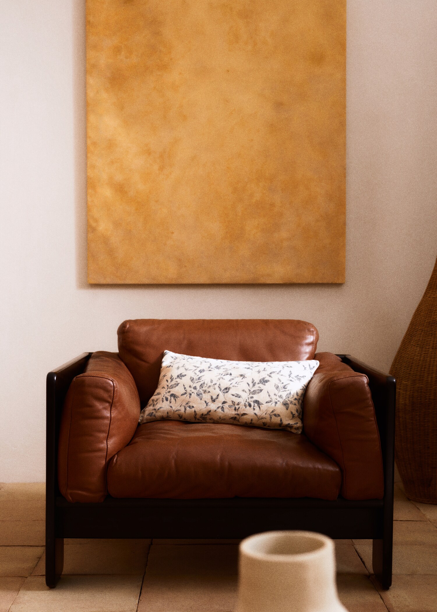 Cotton linen floral cushion cover 30x50cm - Details of the article 6