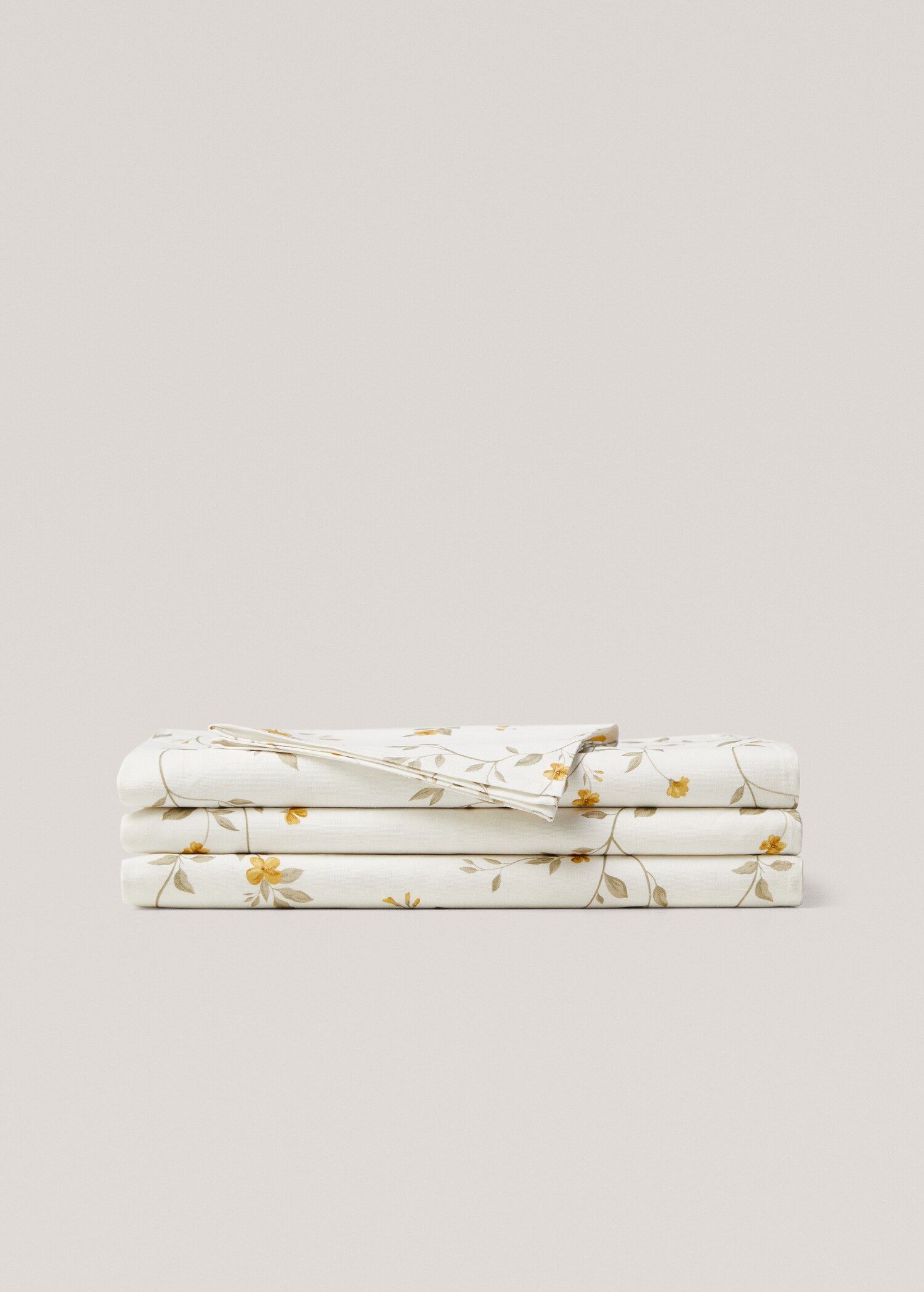 Floral-print cotton tablecloth 170x170cm - Article without model
