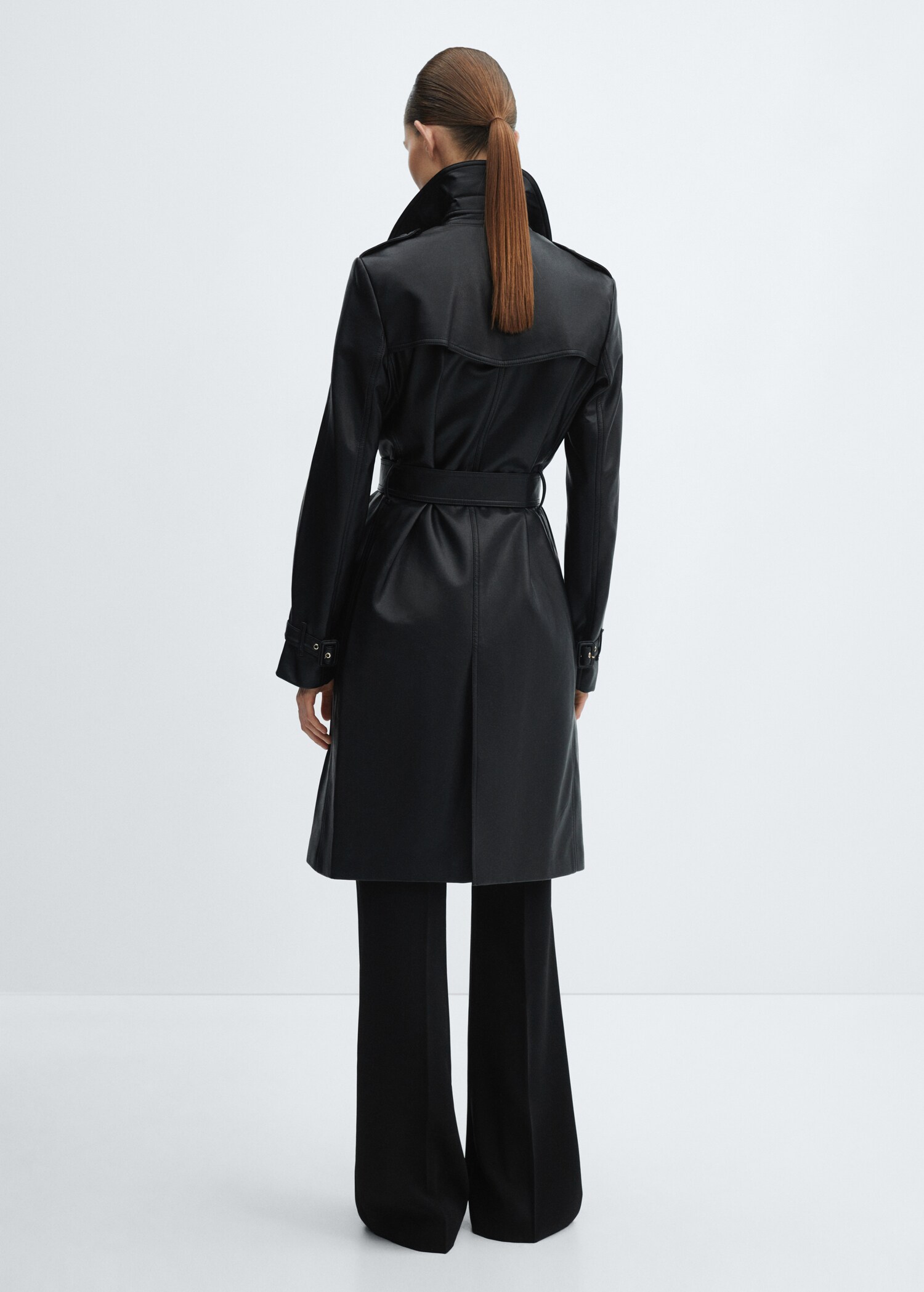 Leather-effect trench coat - Reverse of the article