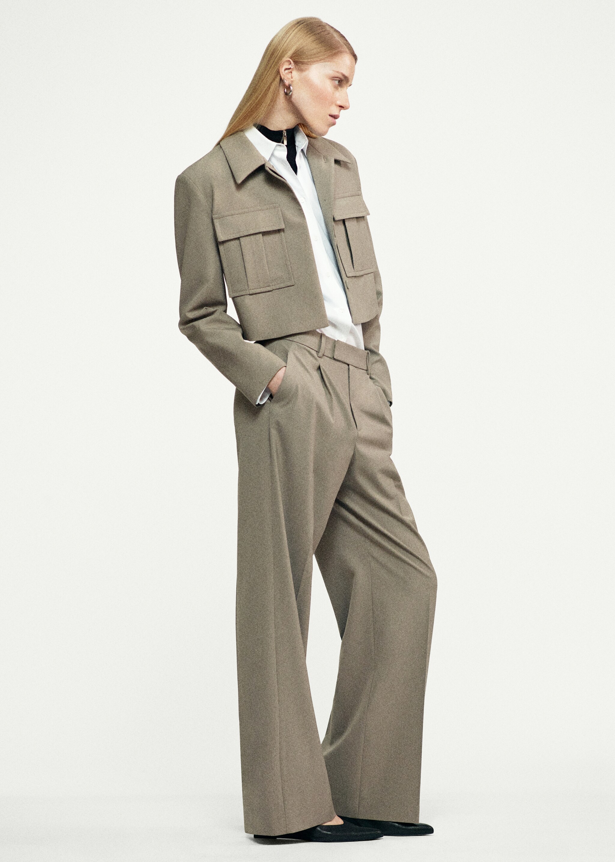 Wideleg pleated trousers - Details of the article 7