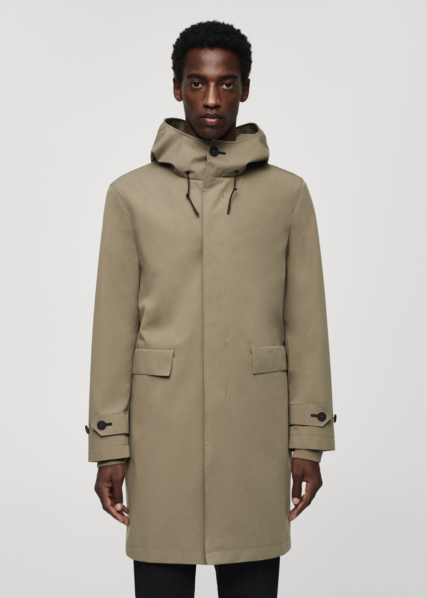 Water-repellent hooded parka - Medium plane