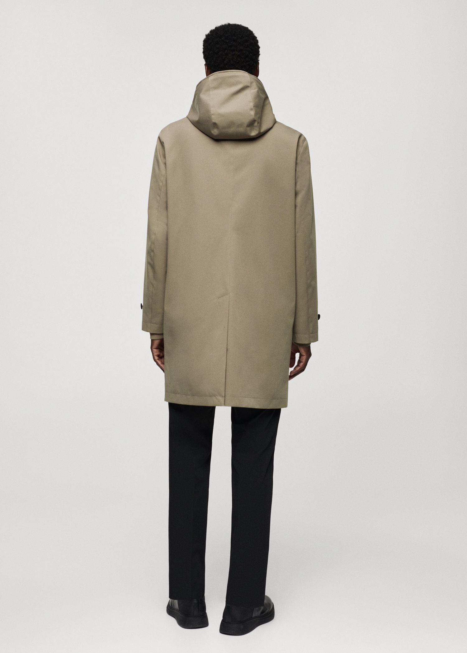 Water-repellent hooded parka - Reverse of the article