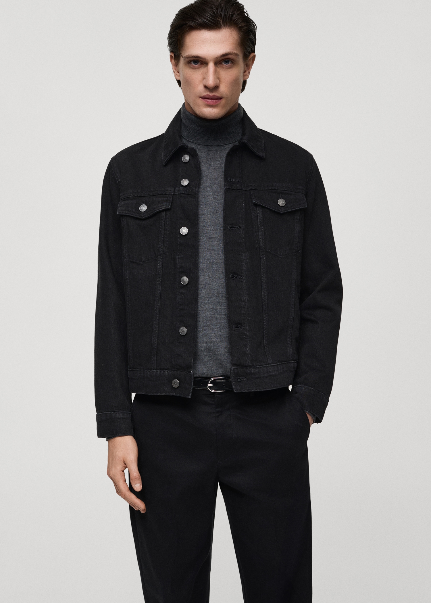 Pocketed denim jacket Men MANGO Niger - Main Image