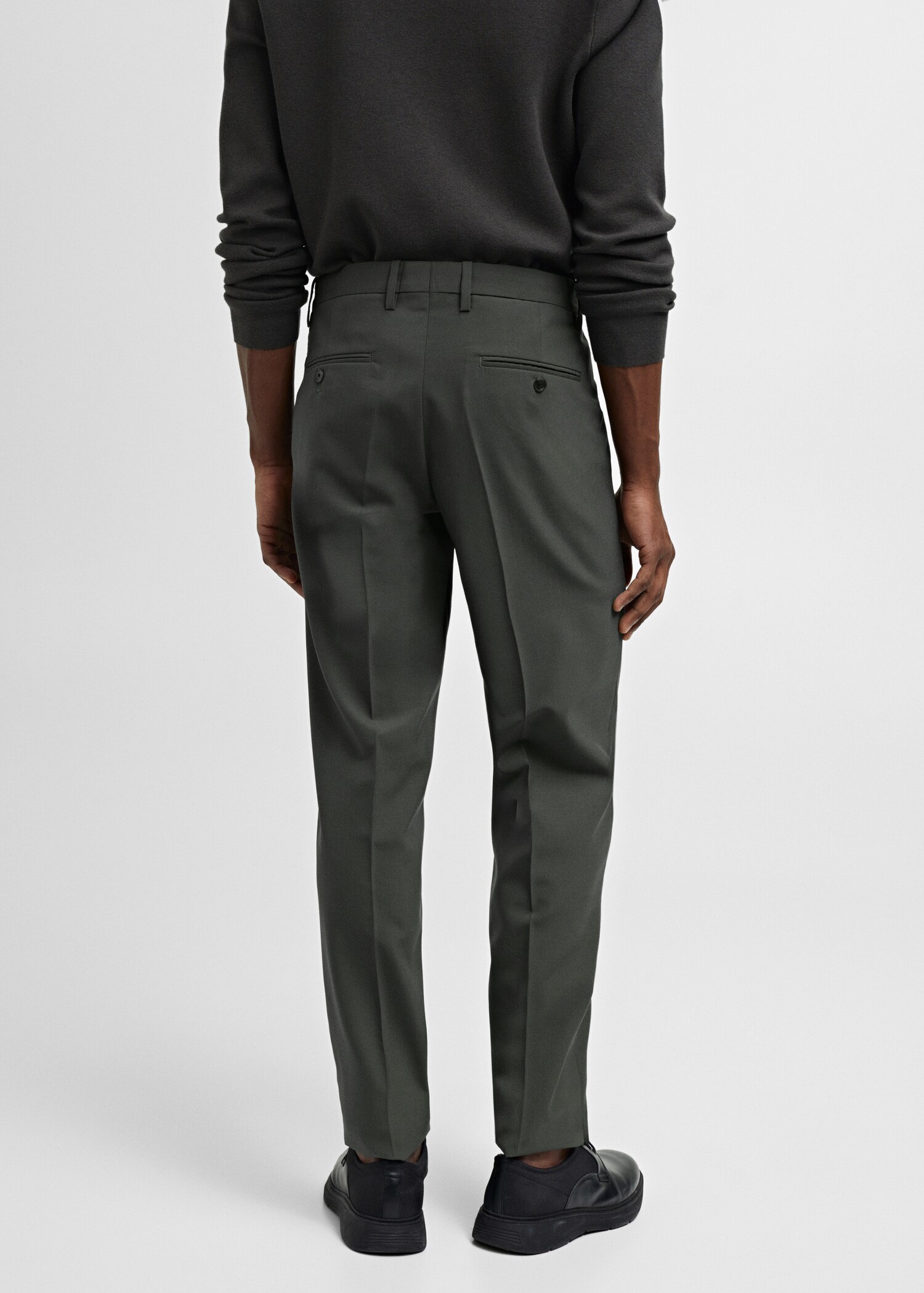 Slim fit wool suit pants - Reverse of the article