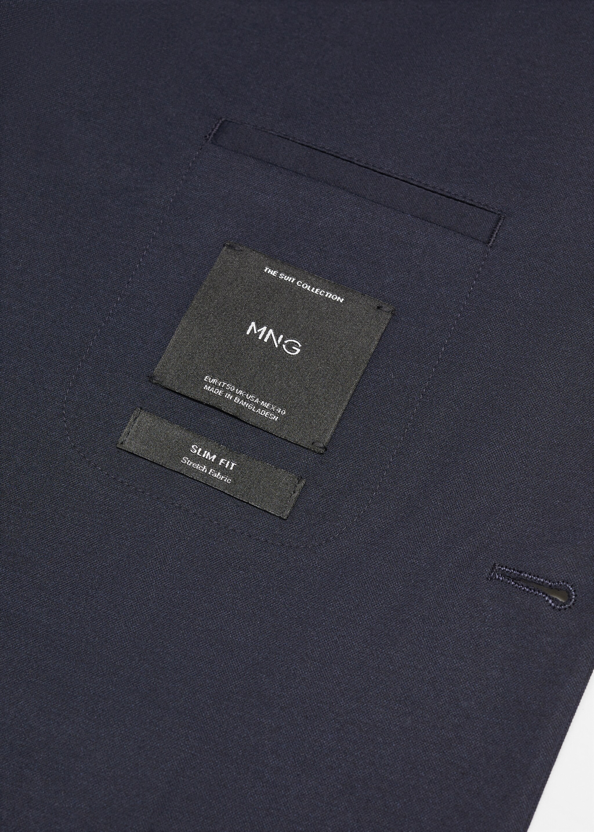 Slim-fit suit jacket - Details of the article 8, Dark Navy. Ref: 67064444-00.