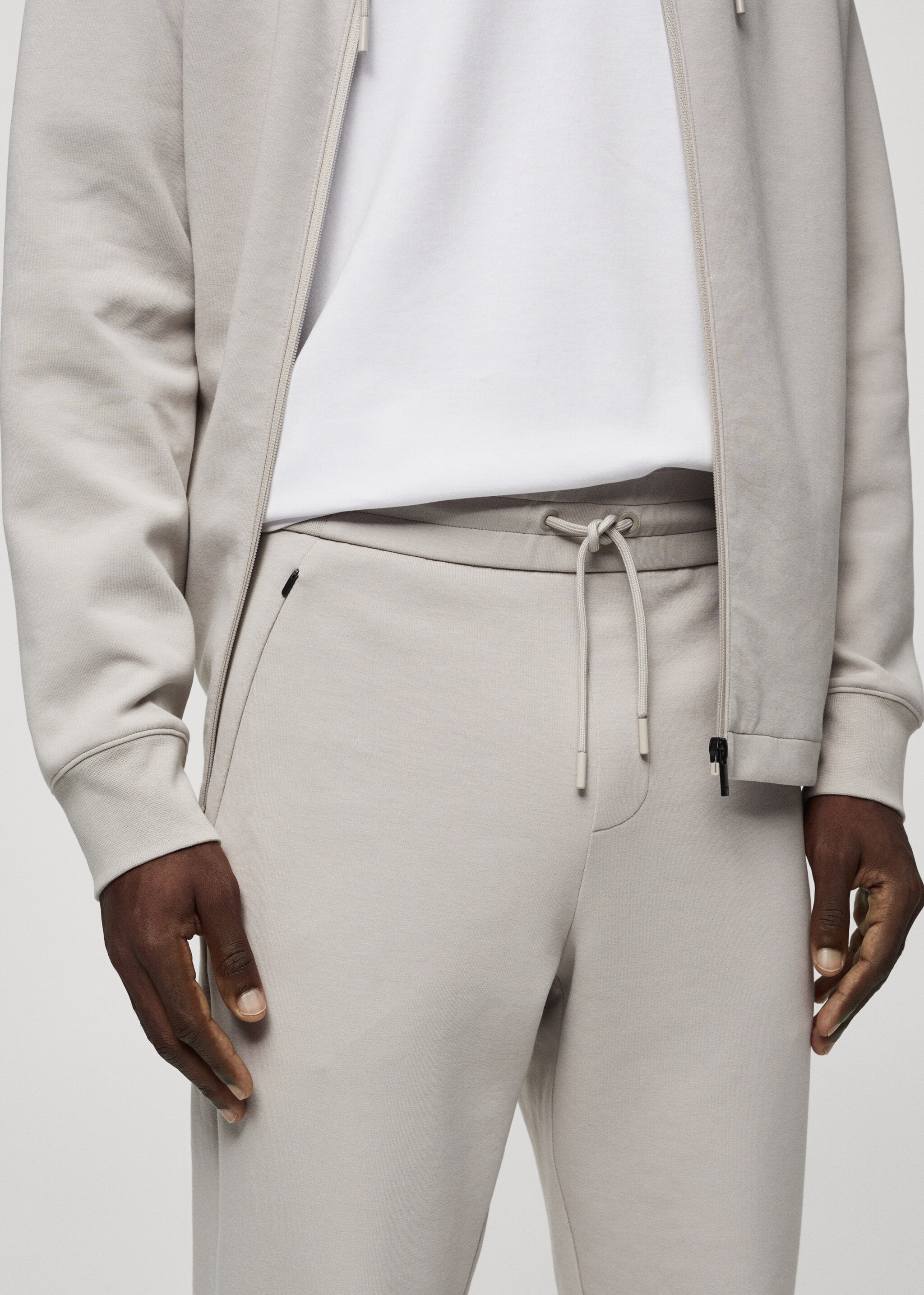 Technical-fabric joggers with drawstring  - Details of the article 1