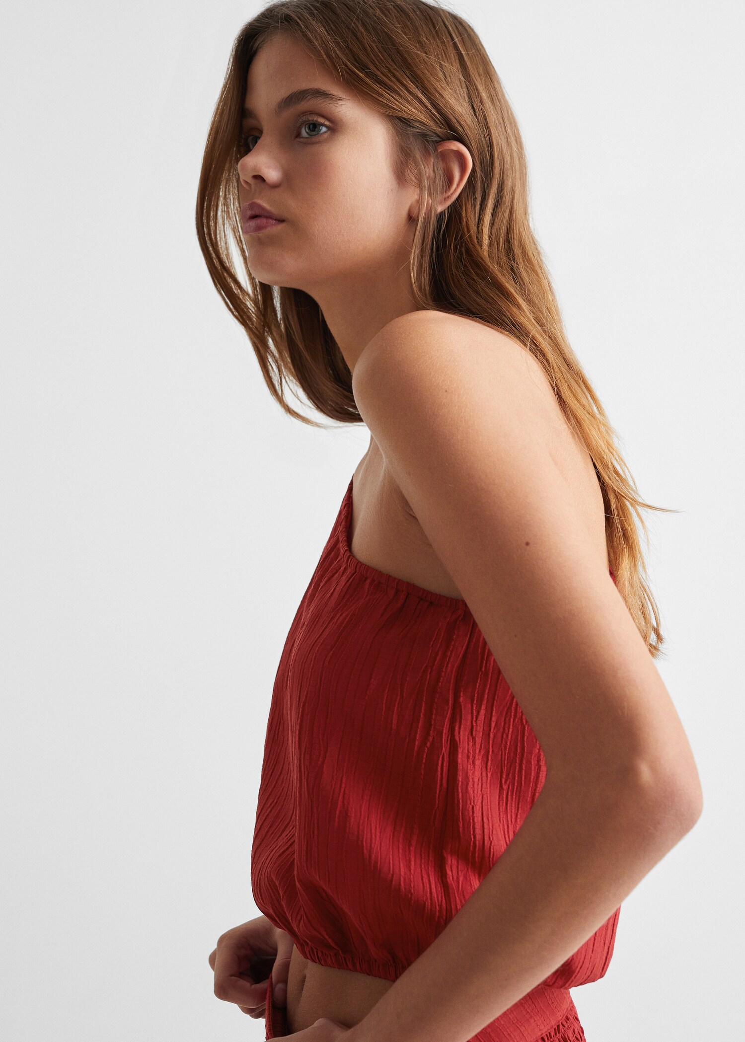Textured asymmetrical blouse - Details of the article 1