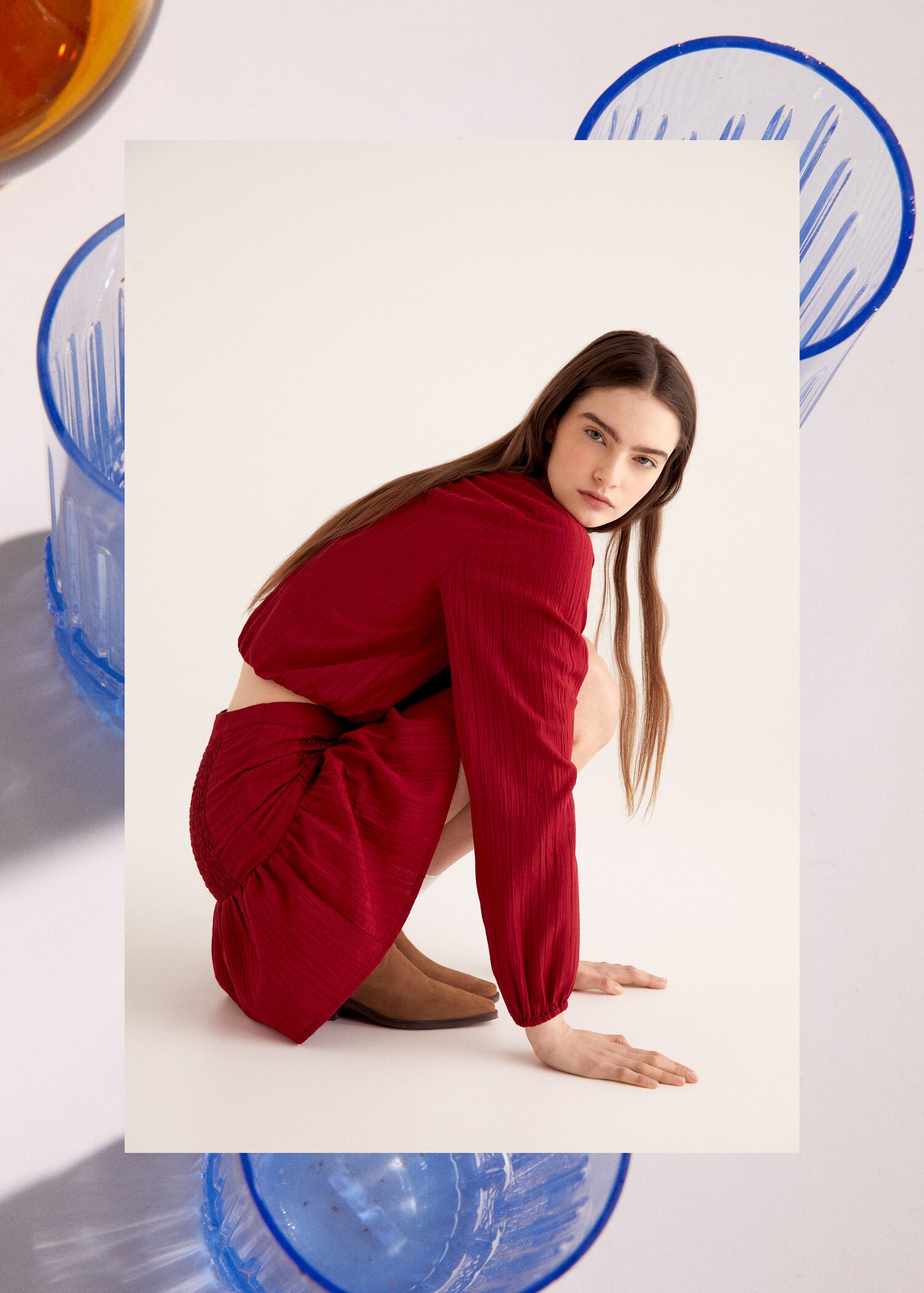 Textured asymmetrical blouse - Details of the article 5