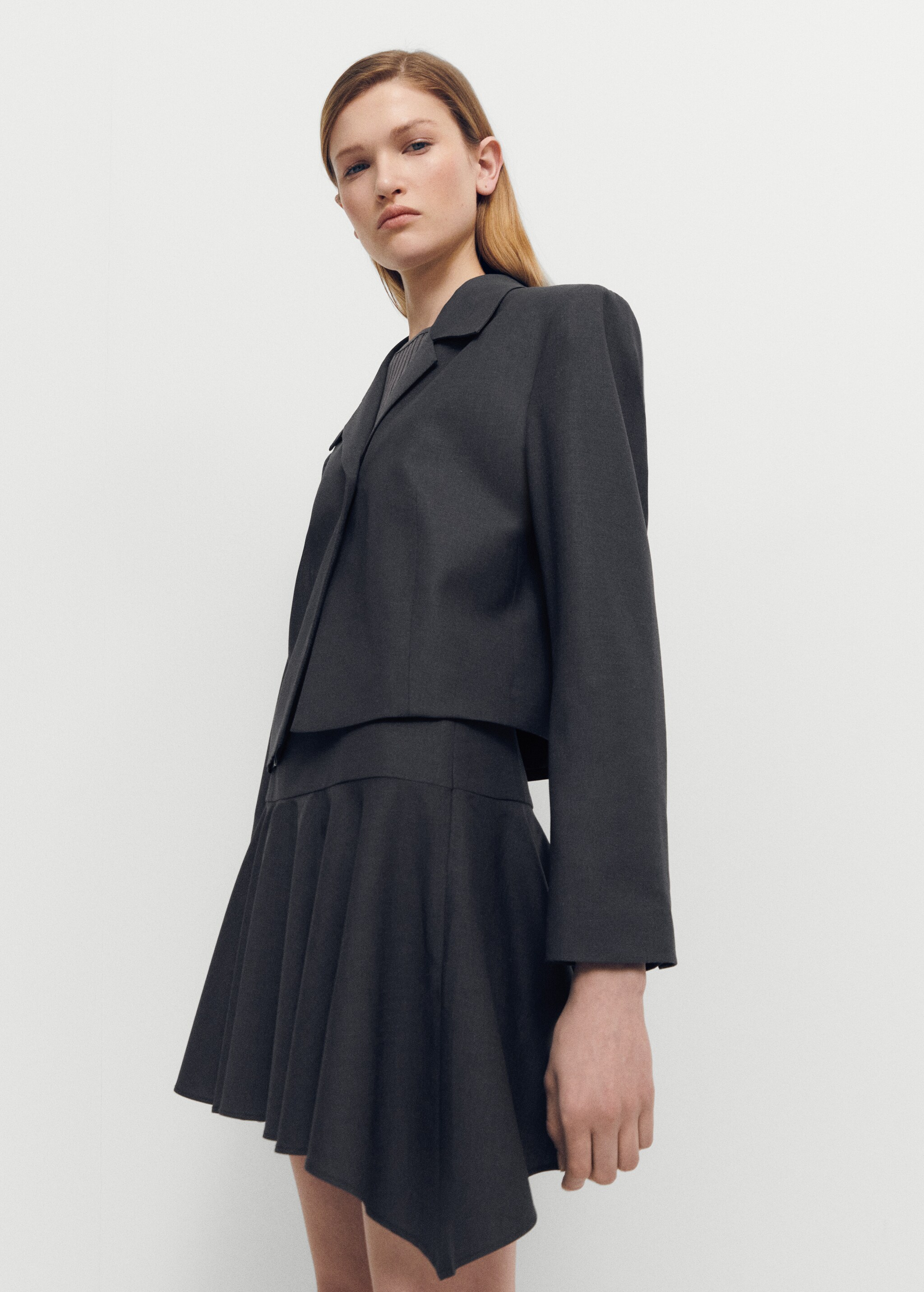 Wool mini-skirt with asymmetrical hem - Details of the article 1