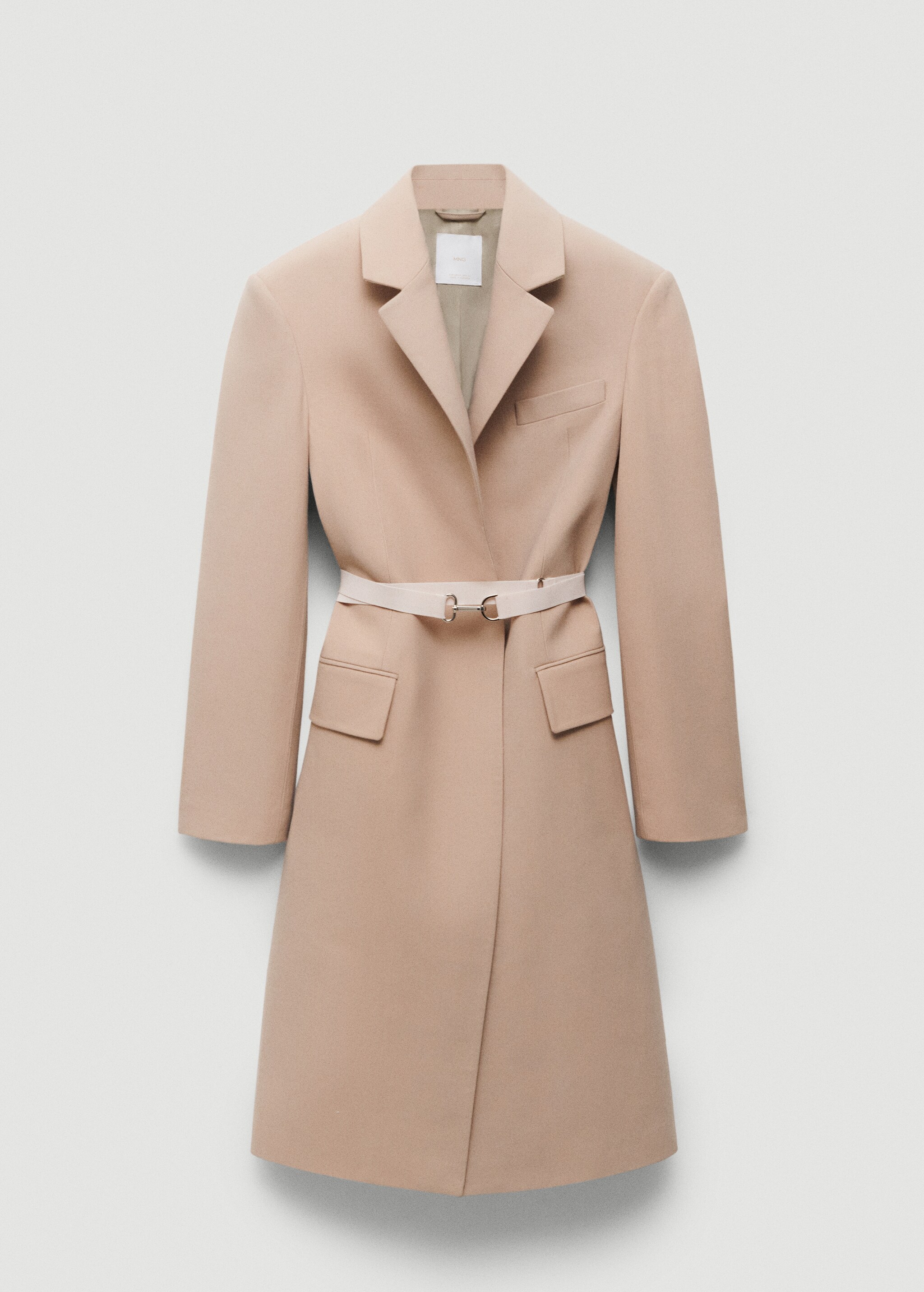 Structured double fabric coat with belt - Article without model