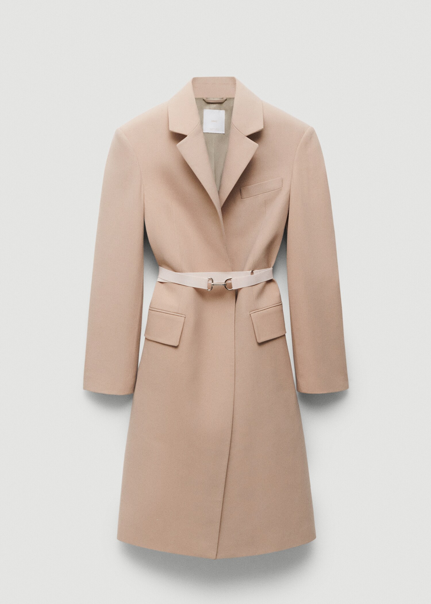 Structured double fabric coat with belt - Article without model