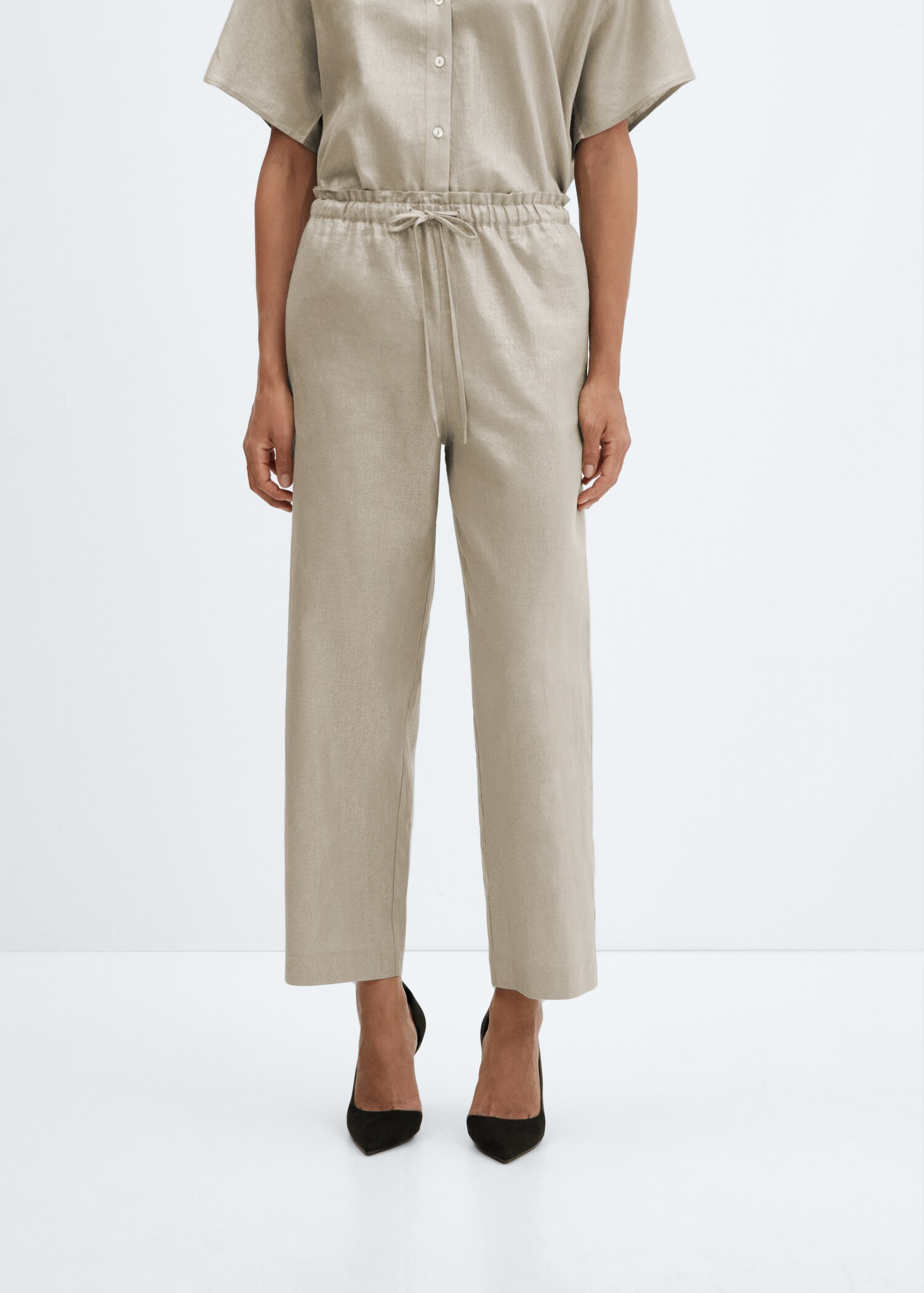 Leinenhose mit Gummibund - Mittlere Ansicht