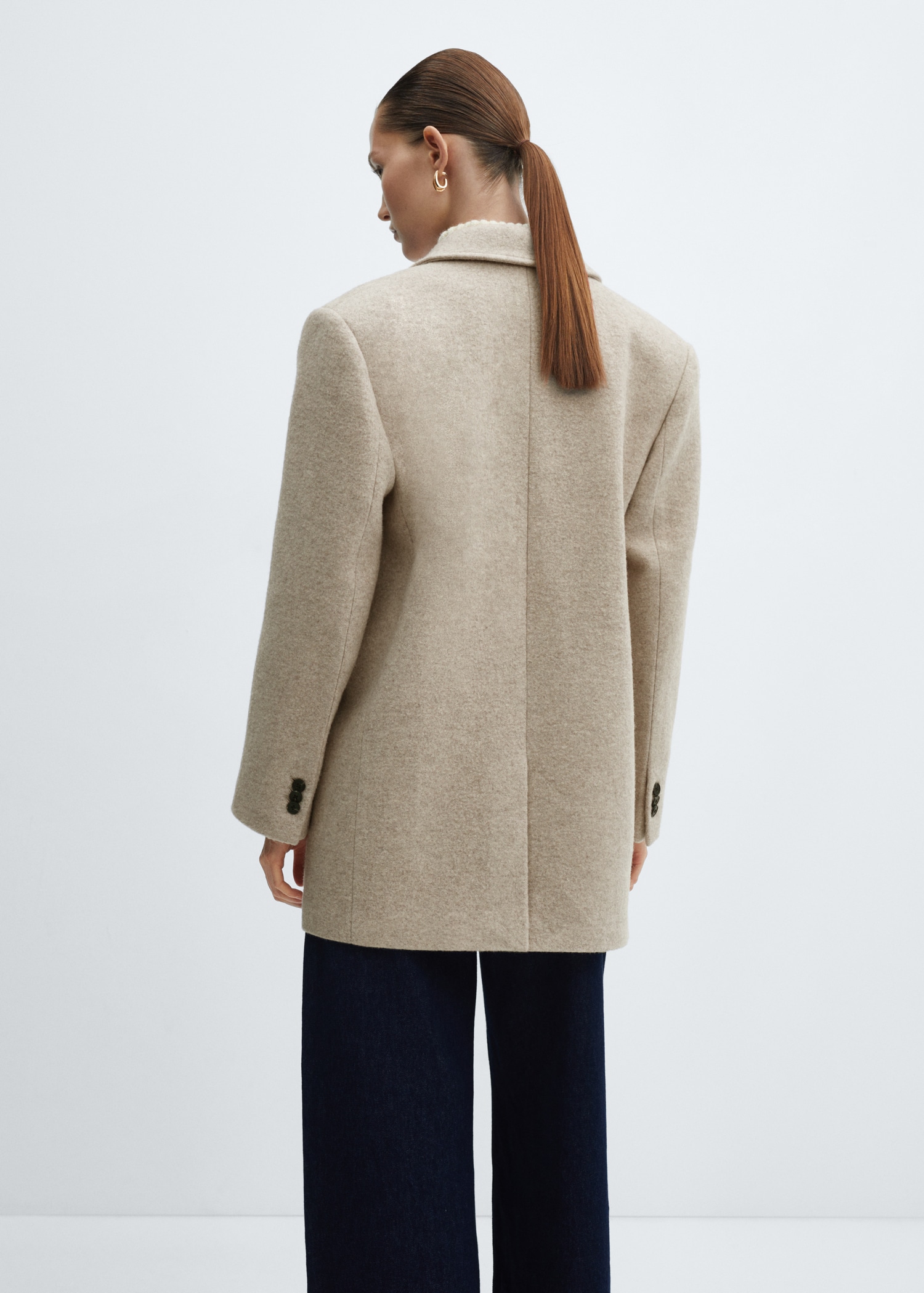 Oversized 100% wool coat - Reverse of the article