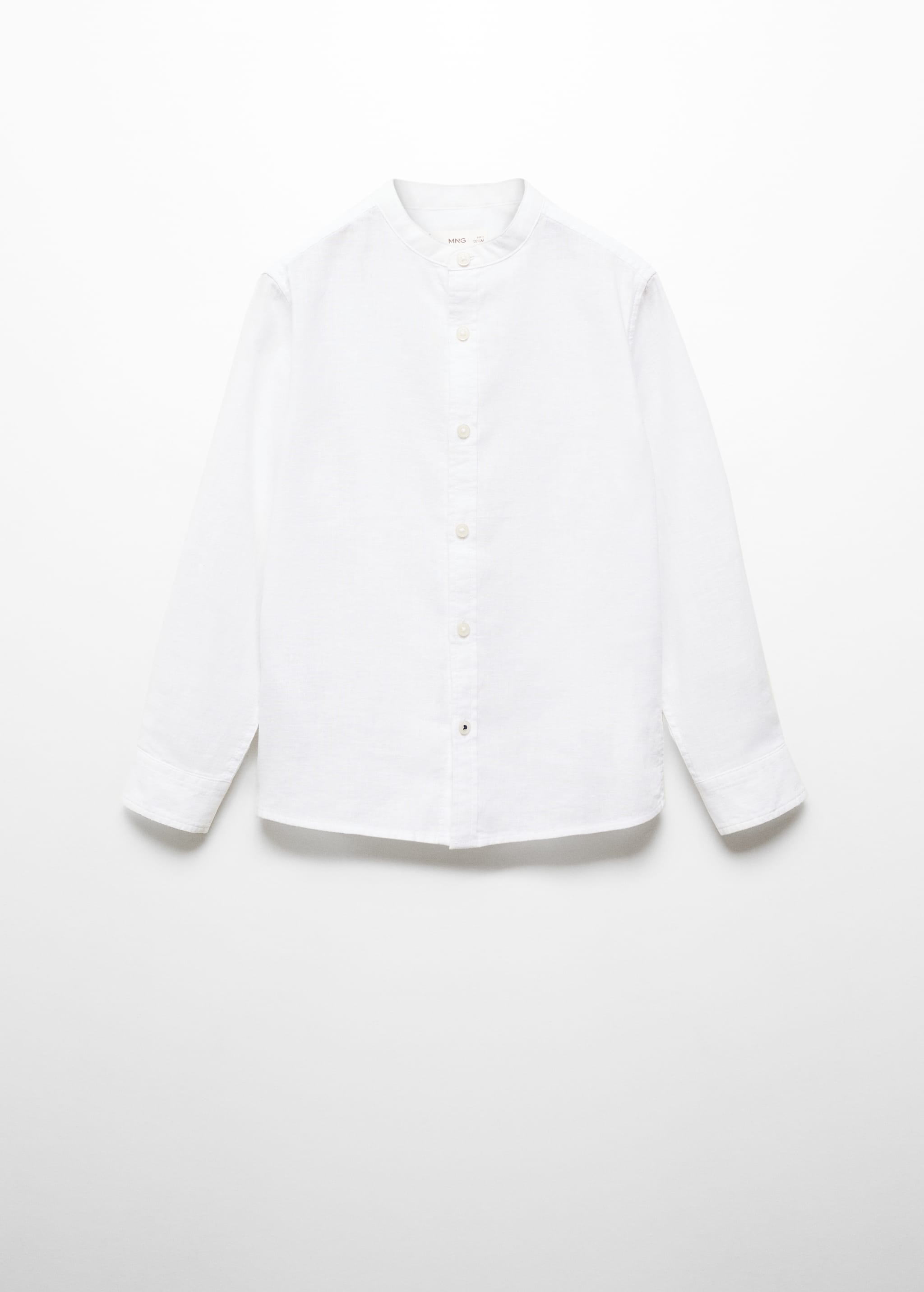 Regular-fit Mao-collar linen shirt - Article without model