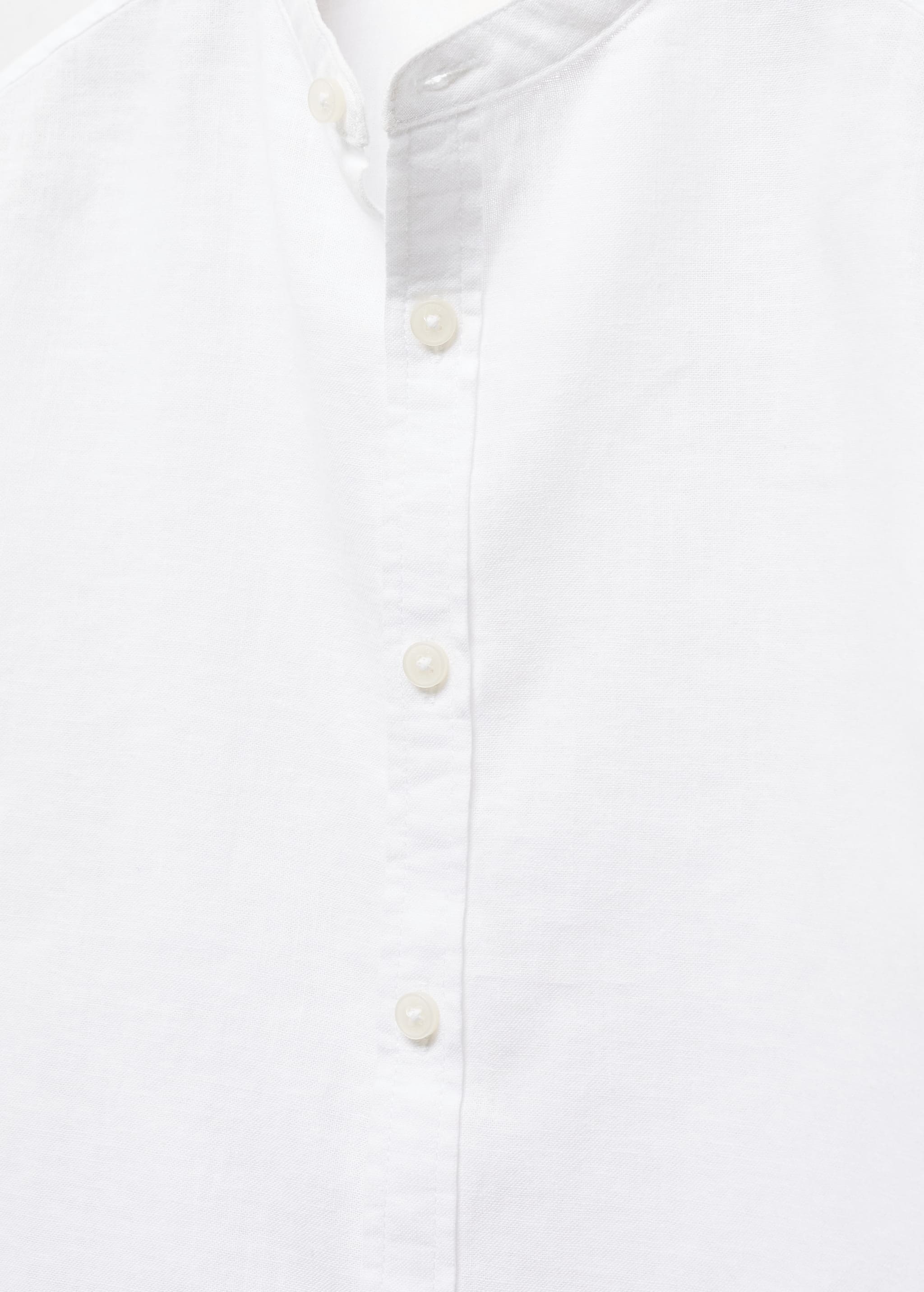 Regular-fit Mao-collar linen shirt - Details of the article 8