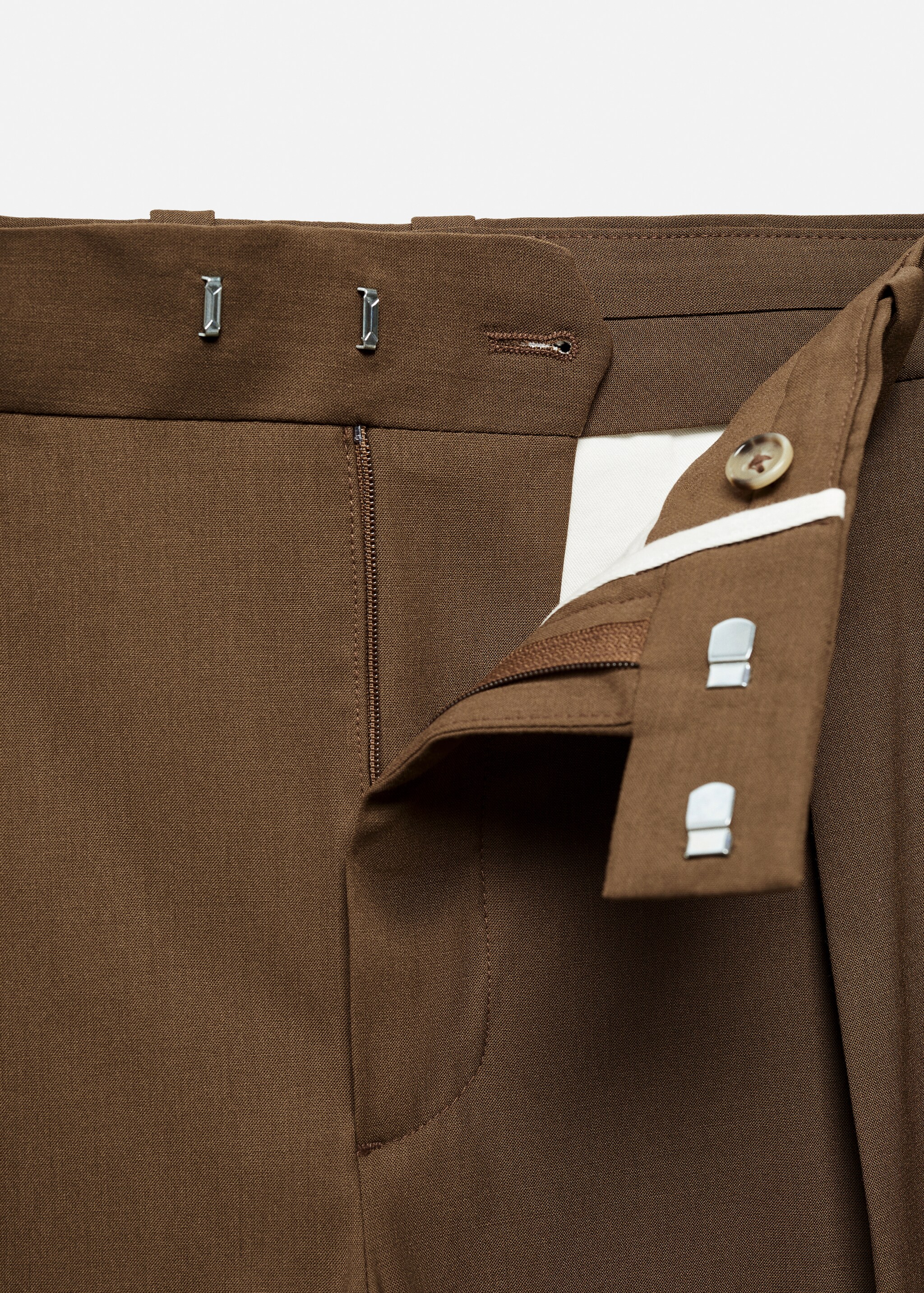 Παντελόνι κοστουμιού relaxed fit πιέτες - Λεπτομέρεια του προϊόντος 8