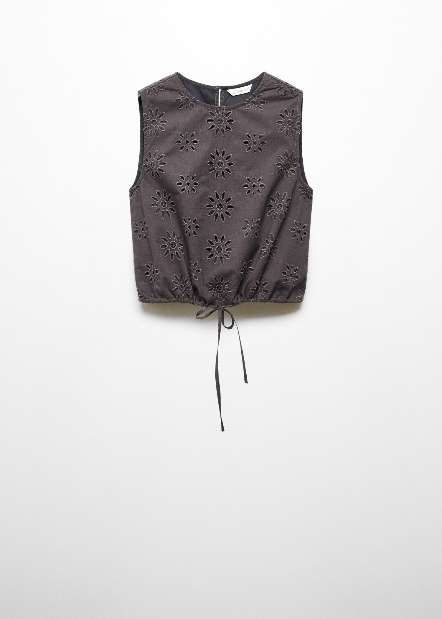Embroidered top with bow - Article without model