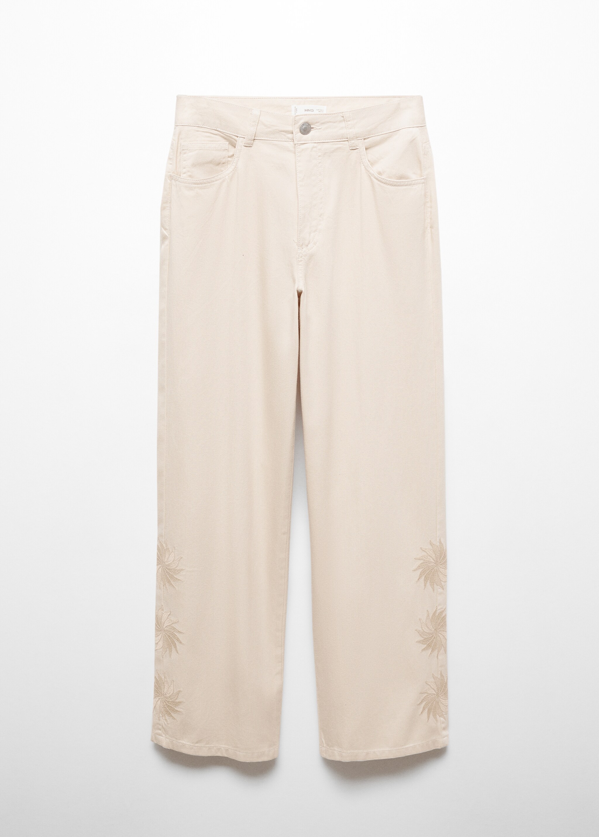 Embroidered cotton trousers - Article without model
