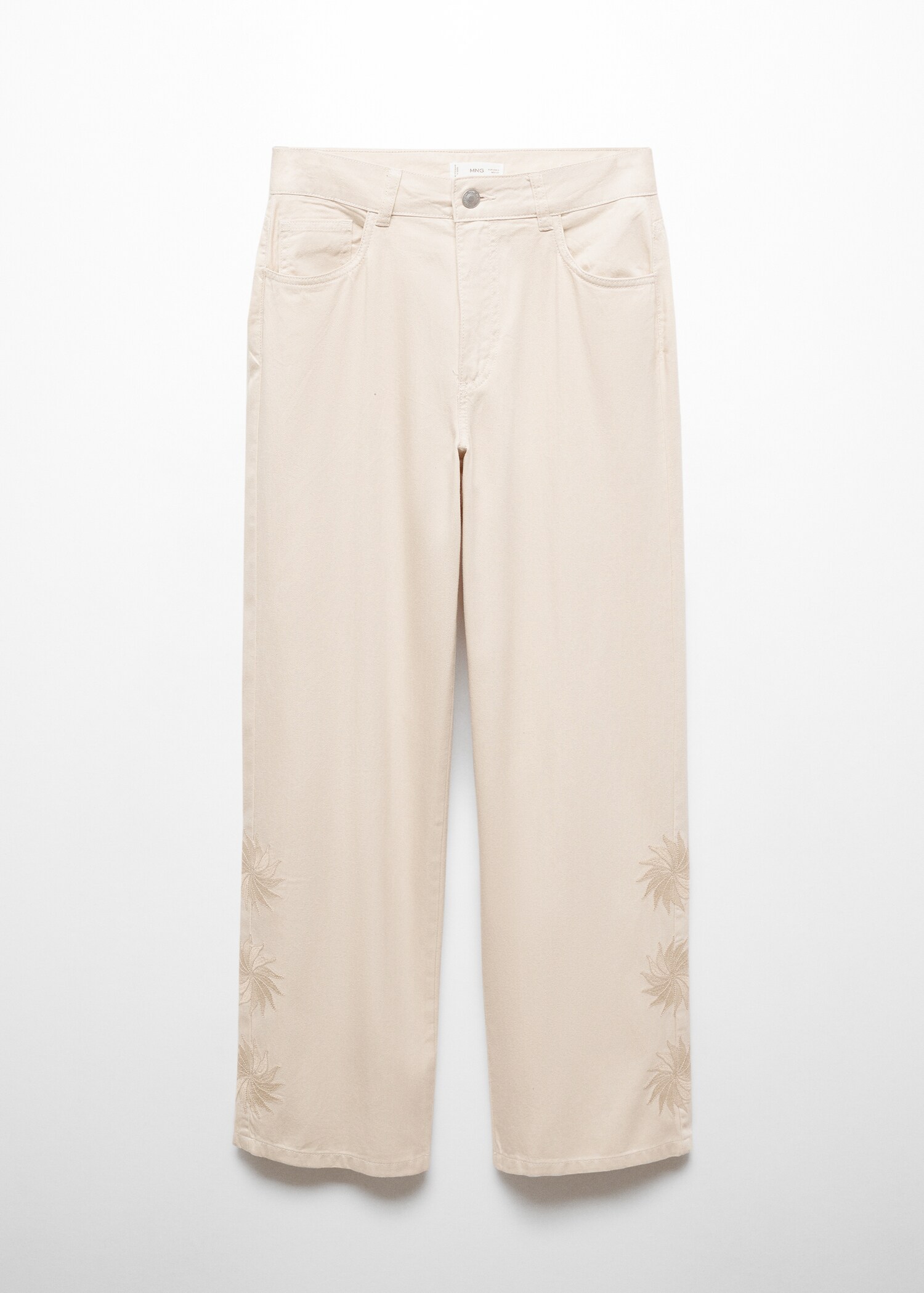 Embroidered cotton trousers - Article without model