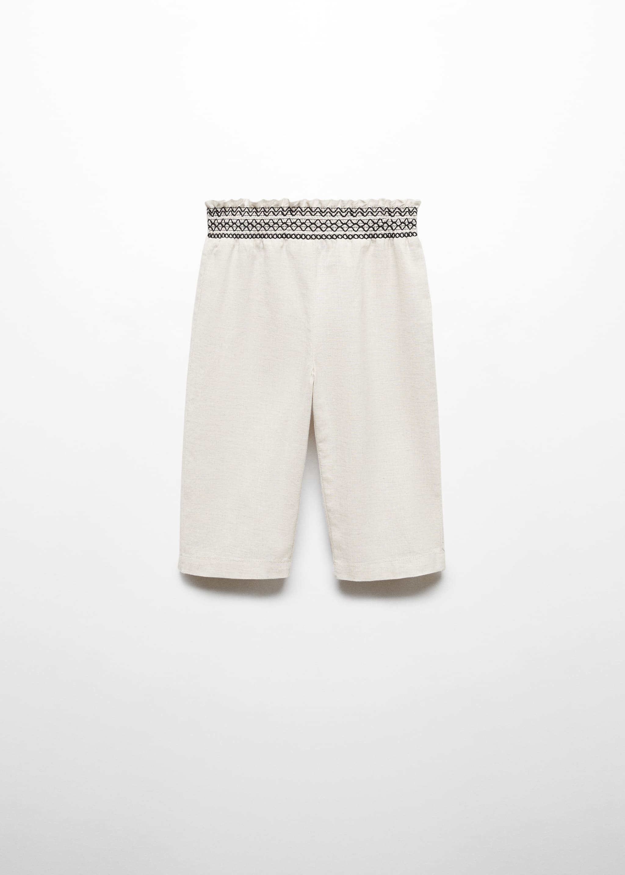 Linen-blend elastic waist trousers - Reverse of the article