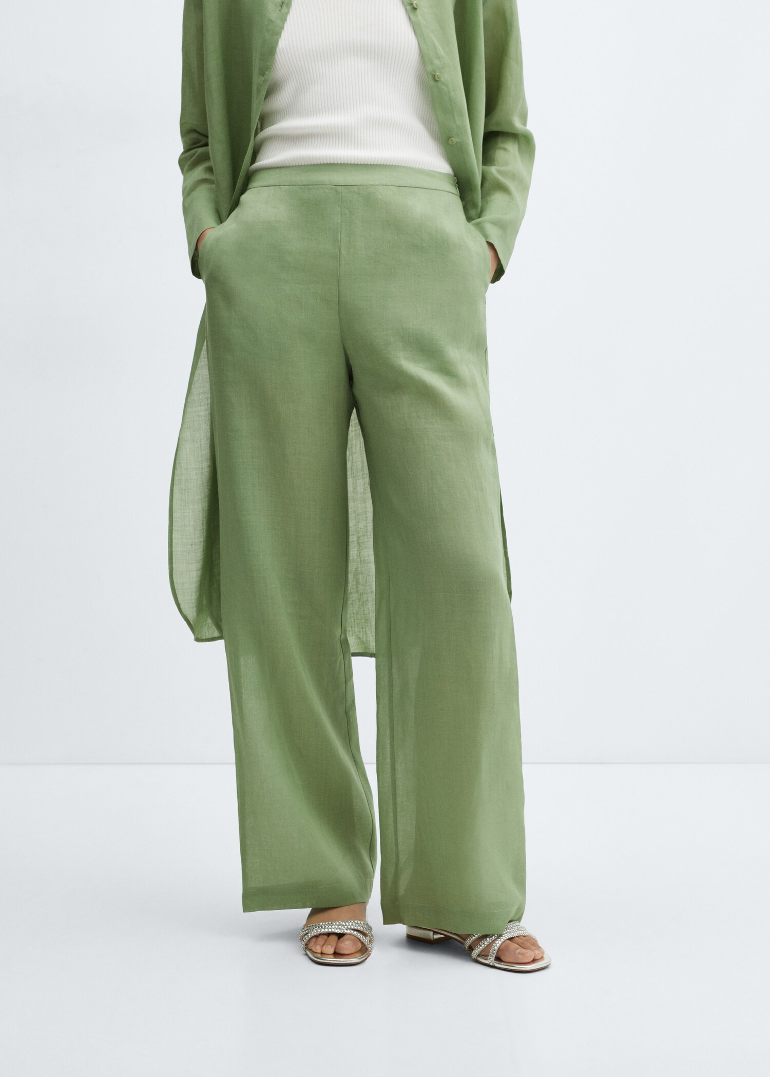 High-rise wideleg trousers - Medium plane