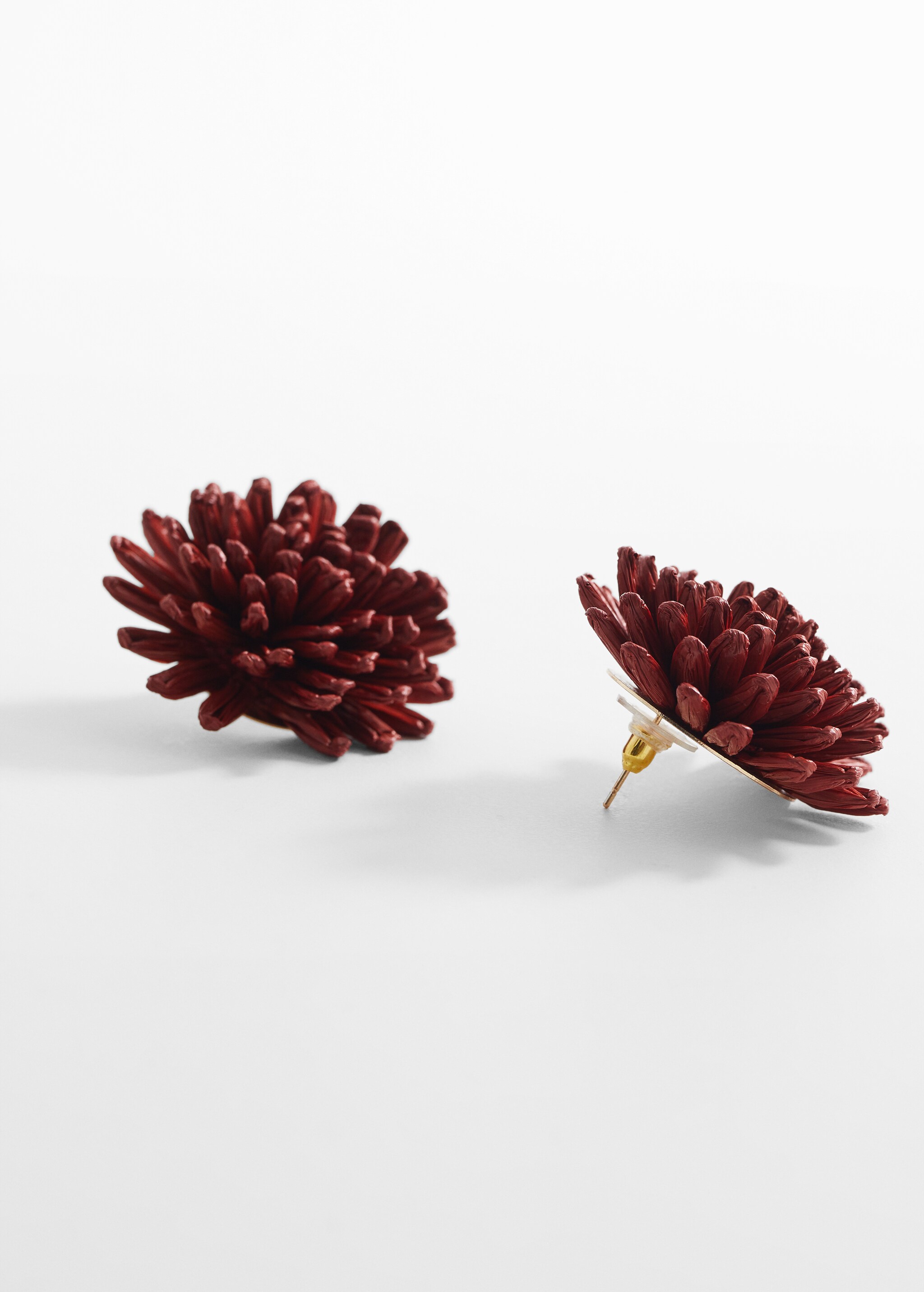 Flowers raffia earrings - Medium plane