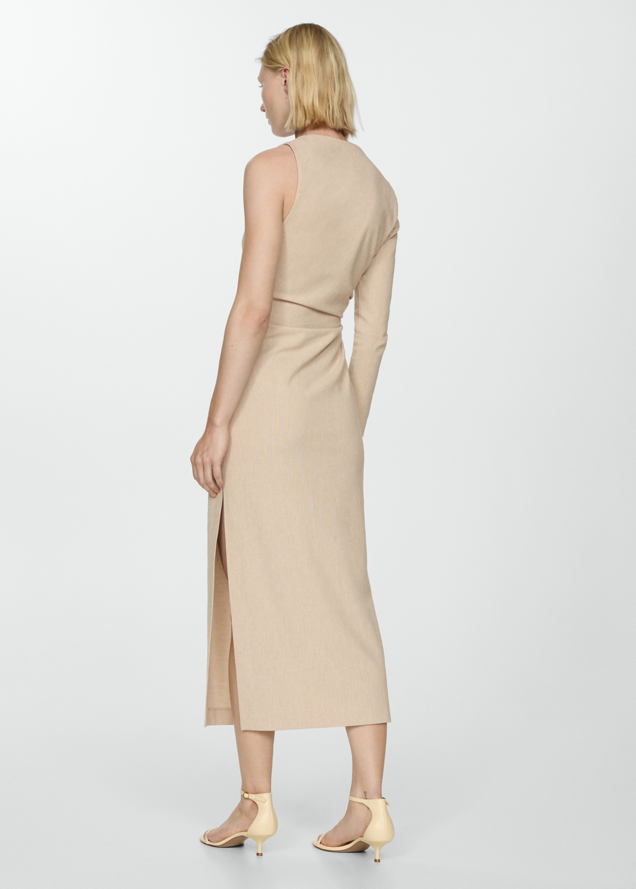 Asymmetric draped gown - Reverse of the article